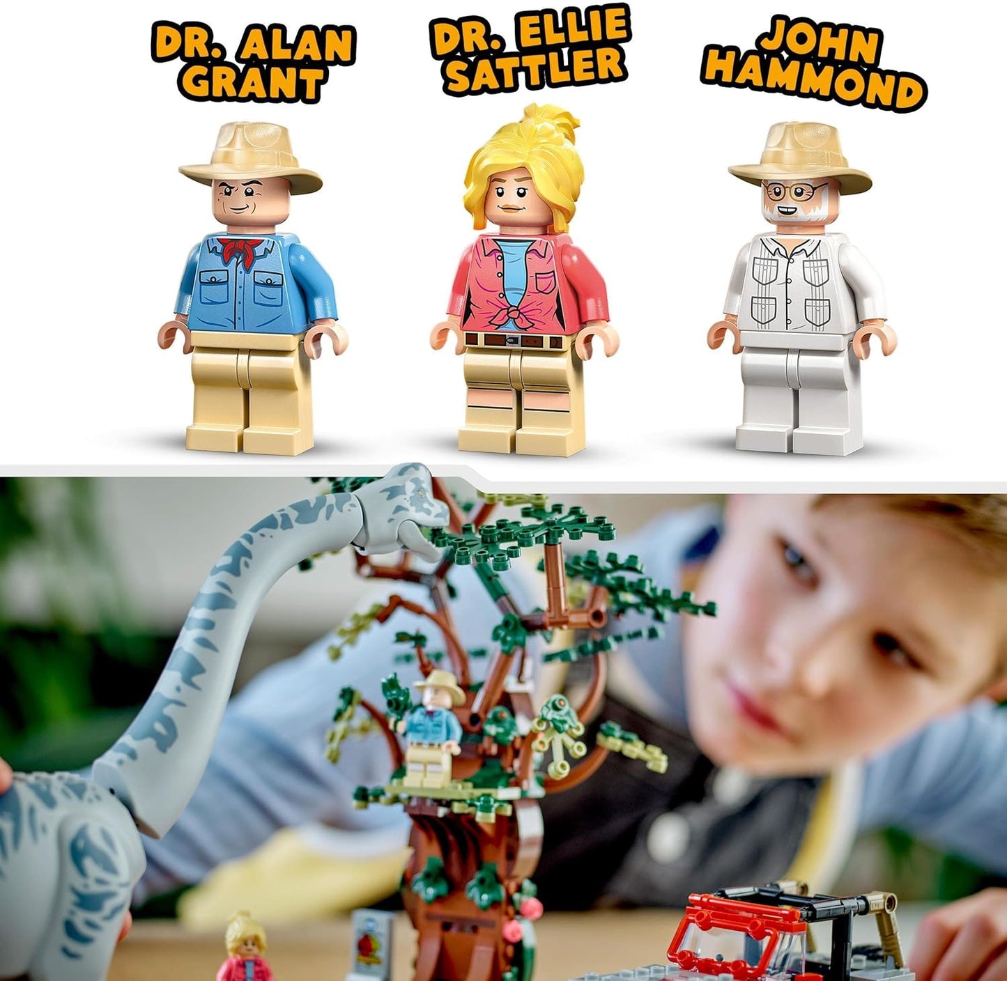 LEGO 76960 Jurassic Park Entdeckung des Brachiosaurus, Dinosaurier Spielzeug mit Figur und Jeep, Sammler-Set zum 30. Jubiläum, für Jungen und Mädchen