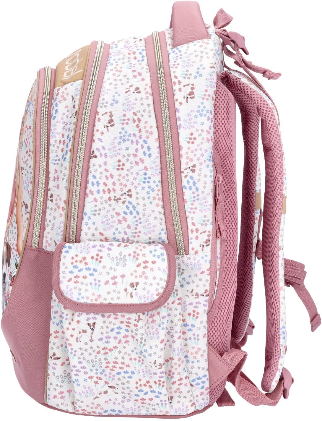 Depesche TOPModel Velo Fleur School Backpack Pink/Cream, Pink-Cream