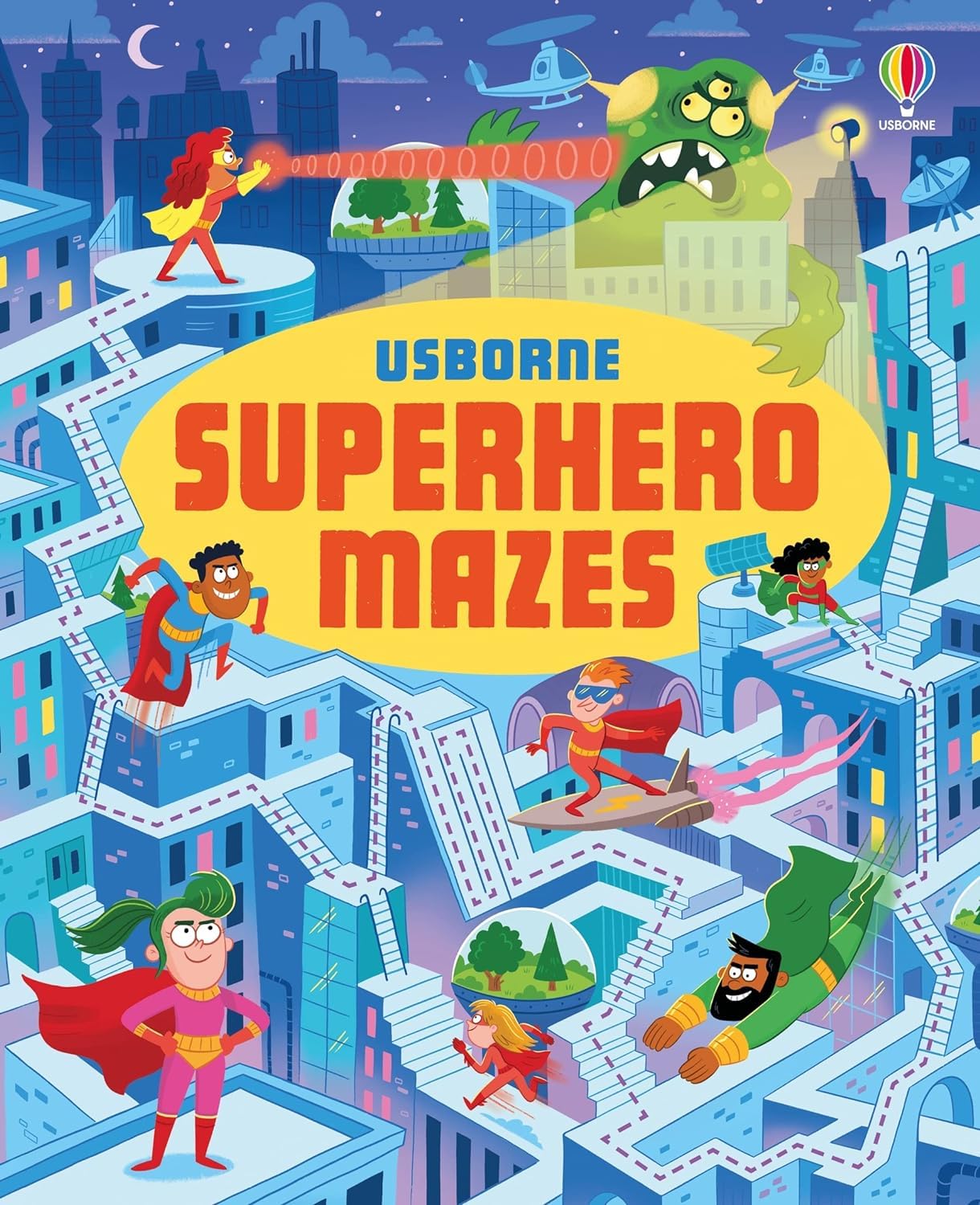 Usborne Maze Series 4 Books Collection Set(Superhero Mazes, Pirate Maze Book, Long Ago Mazes & Space Maze Book)