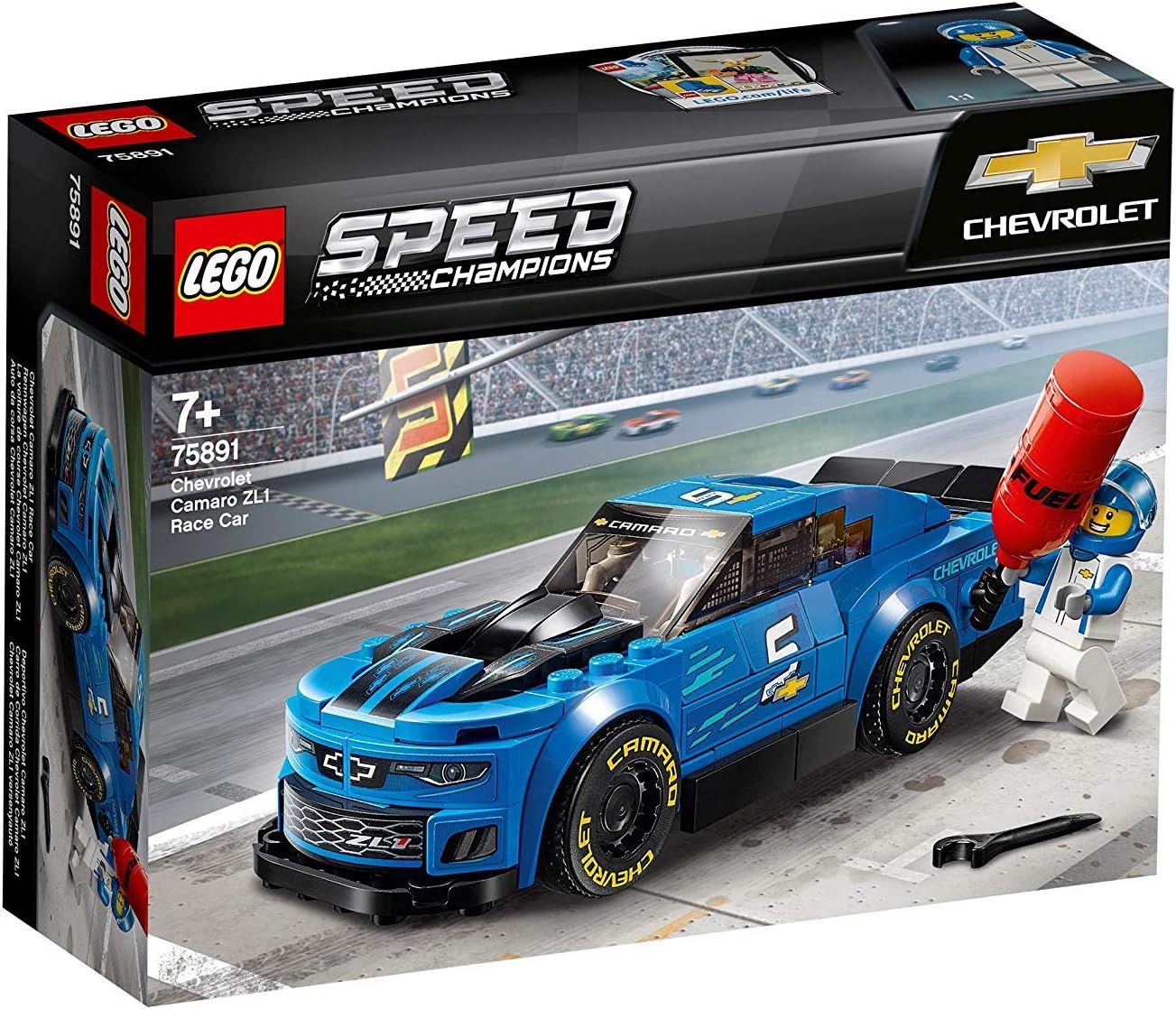 LEGO 75891 Speed Champions Chevrolet Camaro ZL1 Race Car Building Kit, Colourful