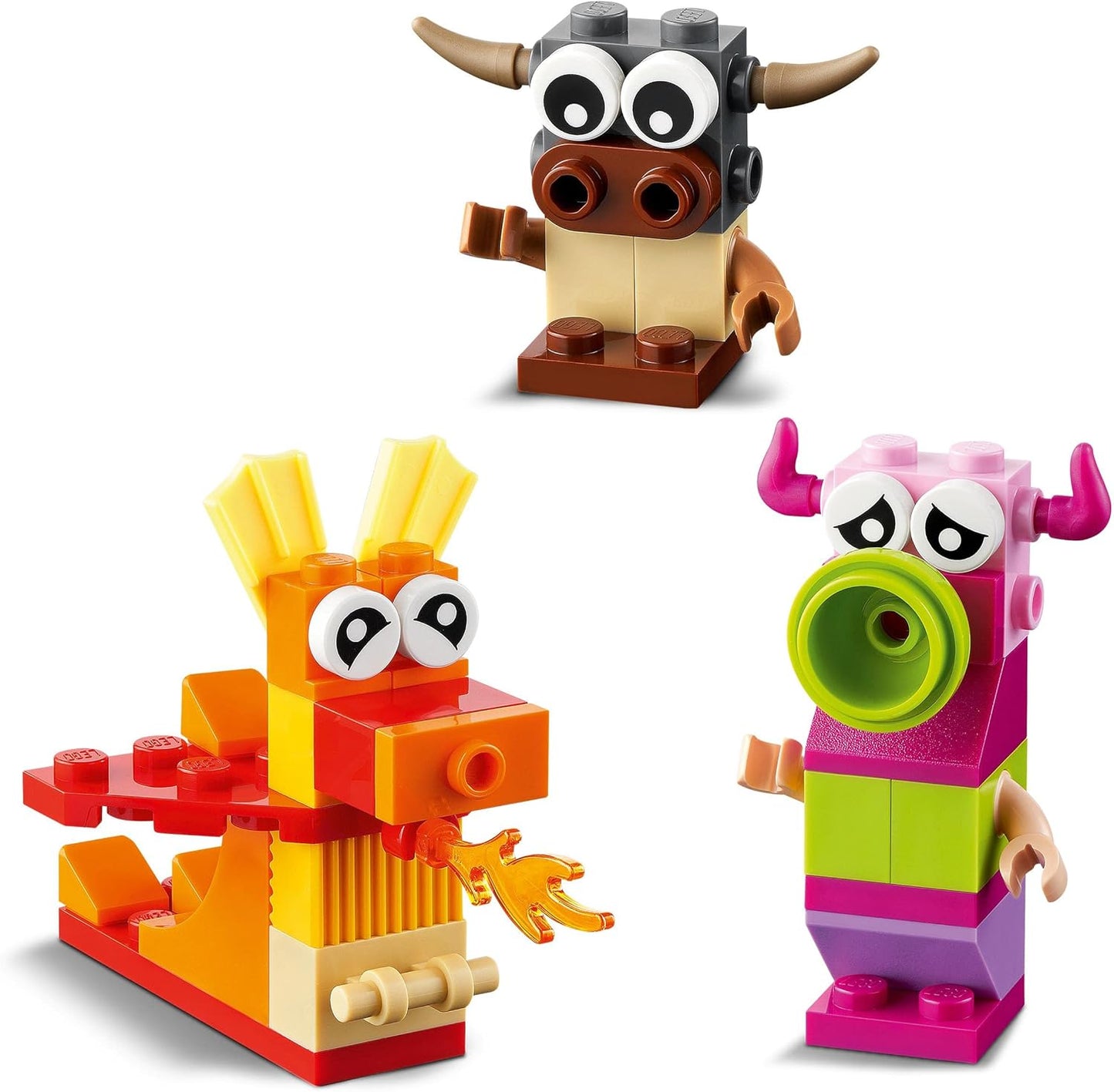 LEGO Classic Creative Monster Creative Set Bricks, Box with Building Blocks for Children from 4 Years, Construction Toy 11017