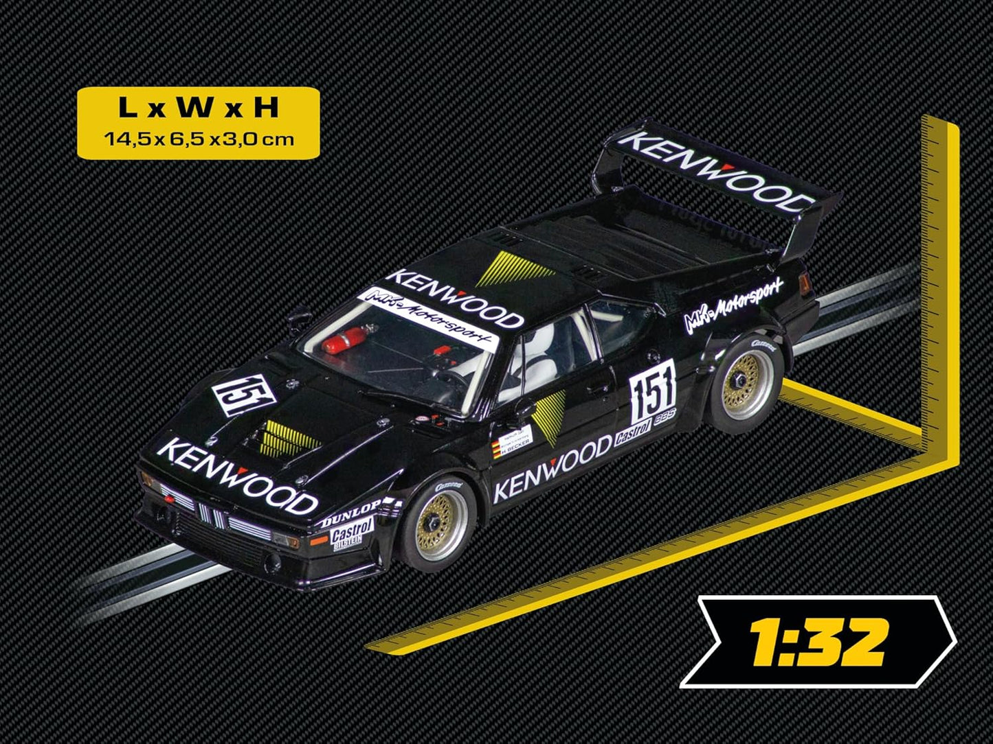 Carrera - 20031085 - Carrera Digital 132 I BMW M1 Procar MK-Motorsport, No.151 DRM 1986 I Lifelike Replica I Slot Car in 1:32 Scale I Authentic Luminous Front, Rear and Brake Lights