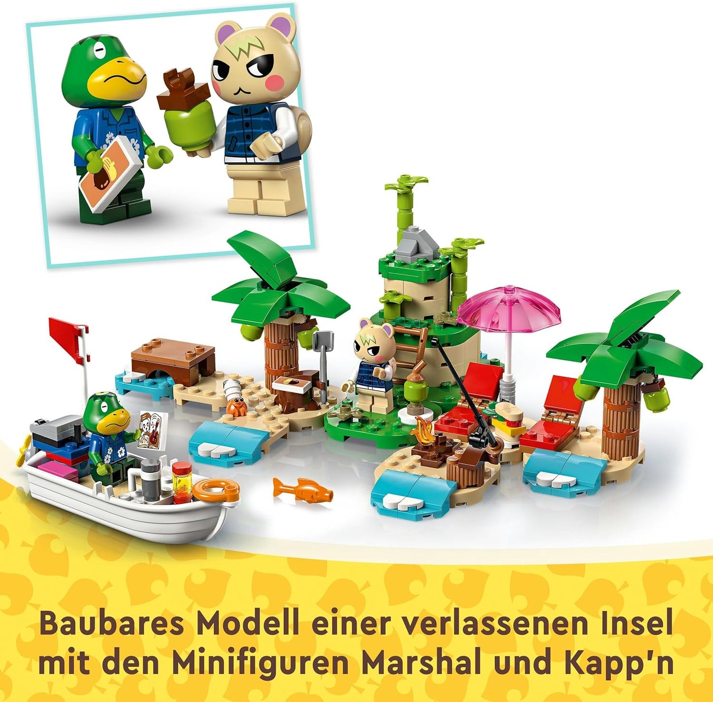 LEGO Animal Crossing Käptens Island Boat Tour, Creative Toy for Children with 2 Mini Figures from the Video Game Series, Including Huschke, Gift for Girls and Boys from 6 Years 77048