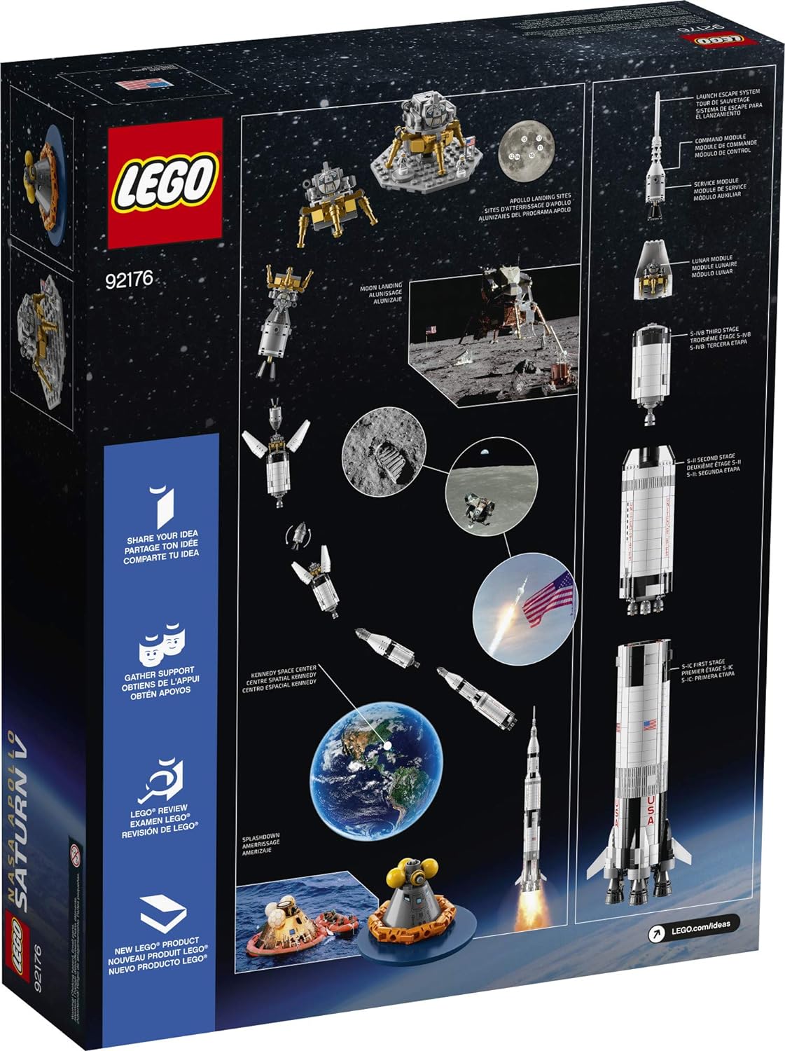 LEGO Ideas Nasa Apollo Saturn V 21309 Building Kit 1969 Pieces