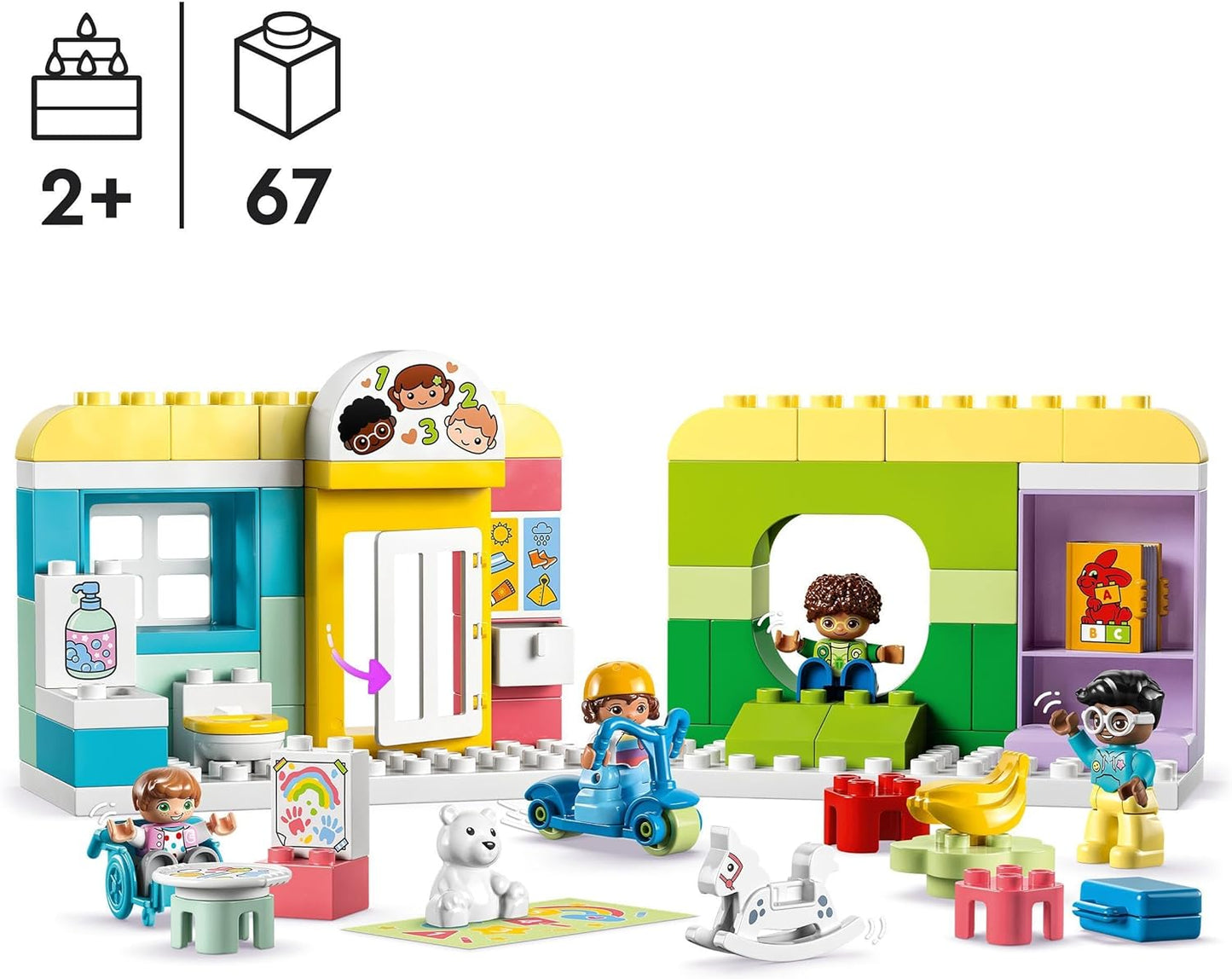 LEGO 10992 Duplo Fun in Nursery, Learning Toy for Toddlers from 2 Years, Set with Building Blocks and 4 Figures Including Preschool Teacher