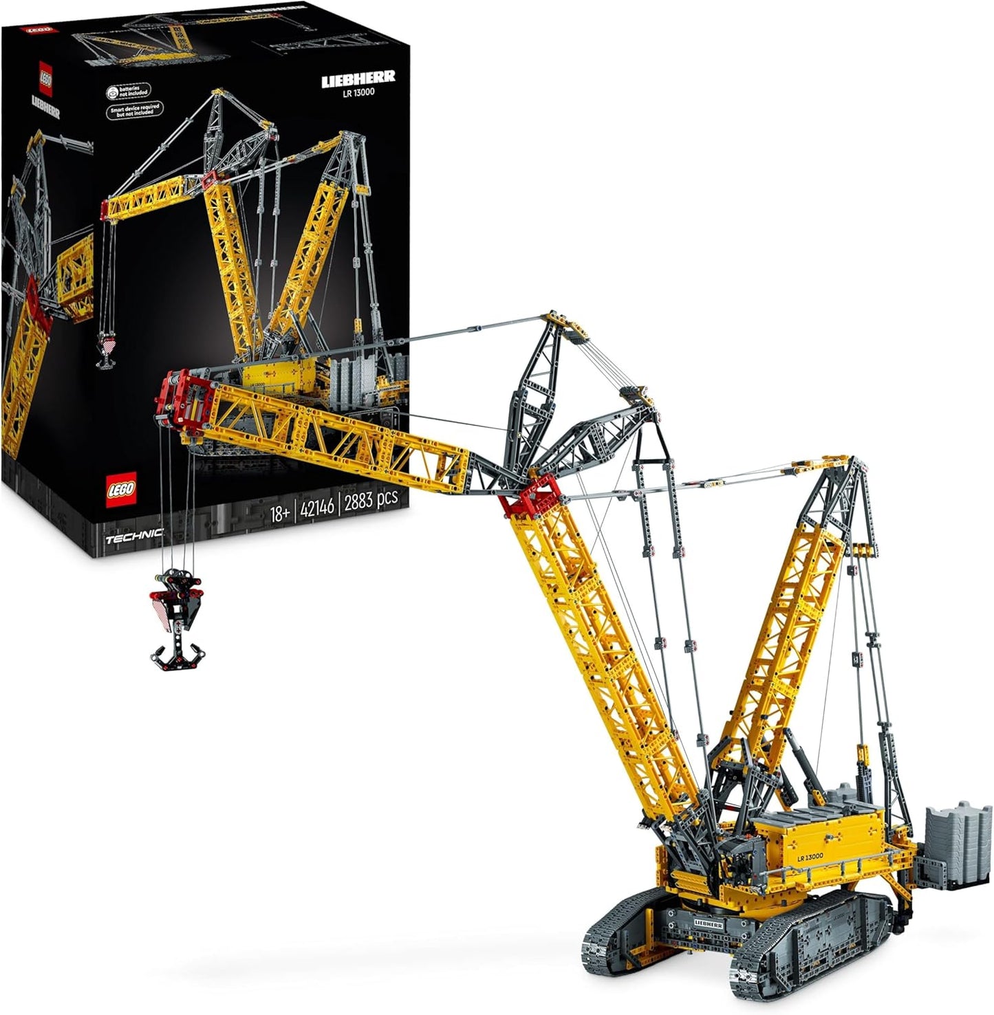 LEGO Technic Liebherr LR 13000 Crawler Crane Set, Build the Ultimate Remote Controlled Construction Vehicle Model with Control+ App, Crane with Winch System and Rocker Boom, Large Model Kit for Adults