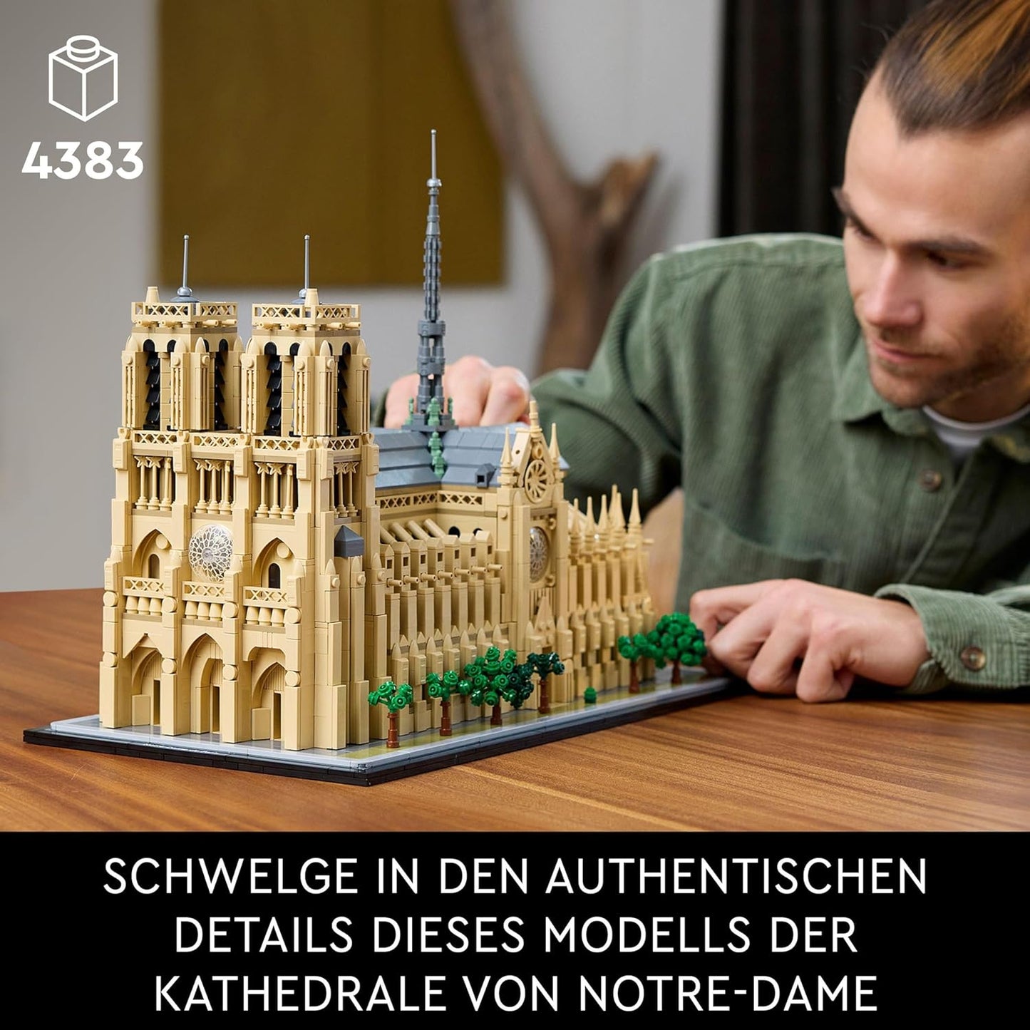 LEGO Architecture Notre-Dame de Paris Collectible Adult Souvenir from France Gift for Globetrotters and All History and Art Enthusiasts Architectural Model Kits 21061