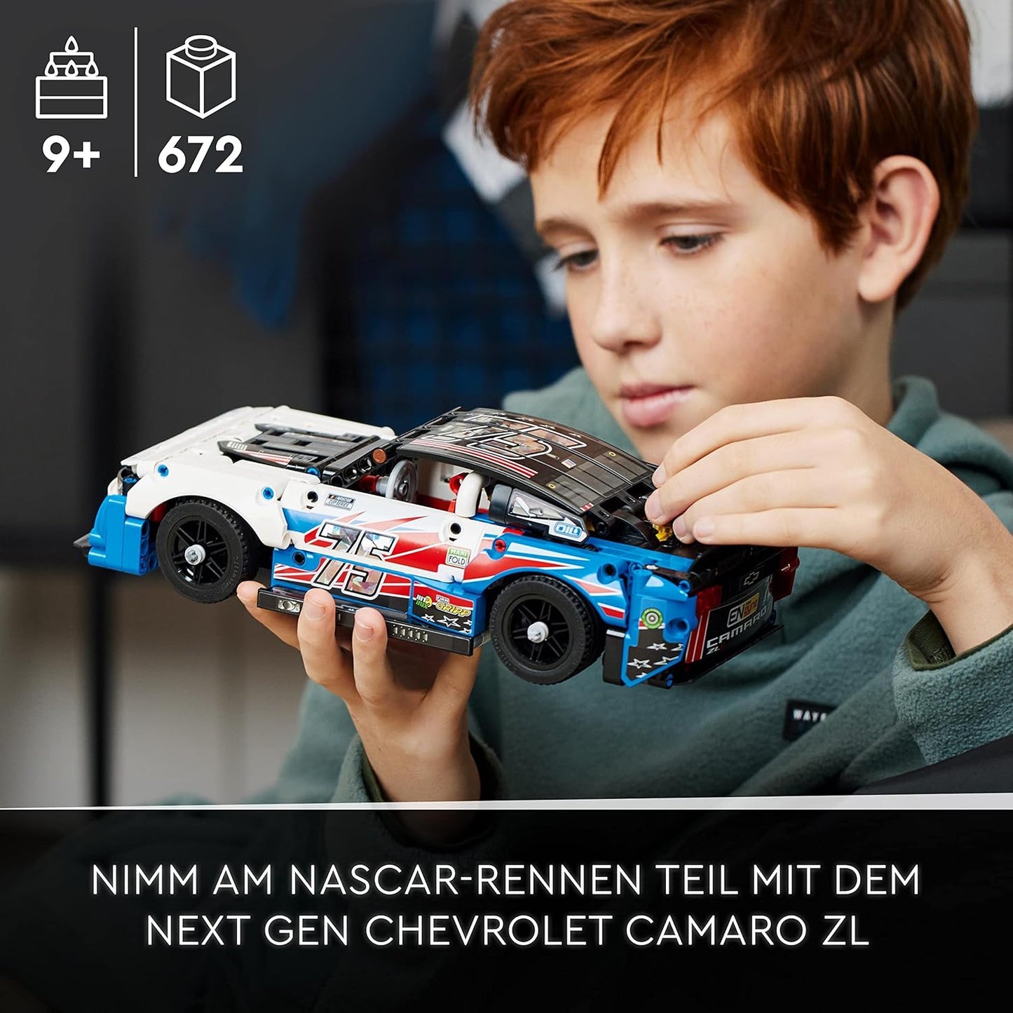 LEGO Technic NASCAR Next Gen Chevrolet Camaro ZL1 Model Car Kit, Racing Vehicle Toy, Collectible Motorsport Kit, Car Gift 42153