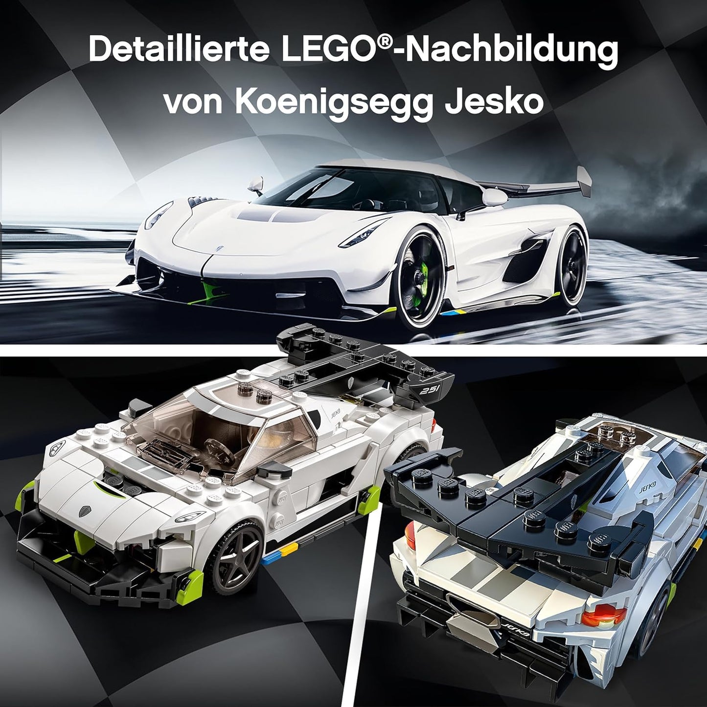 LEGO Speed Champions 76900 Koenigsegg Jesko Racing Car, Toy Car, Model Car to Build Yourself