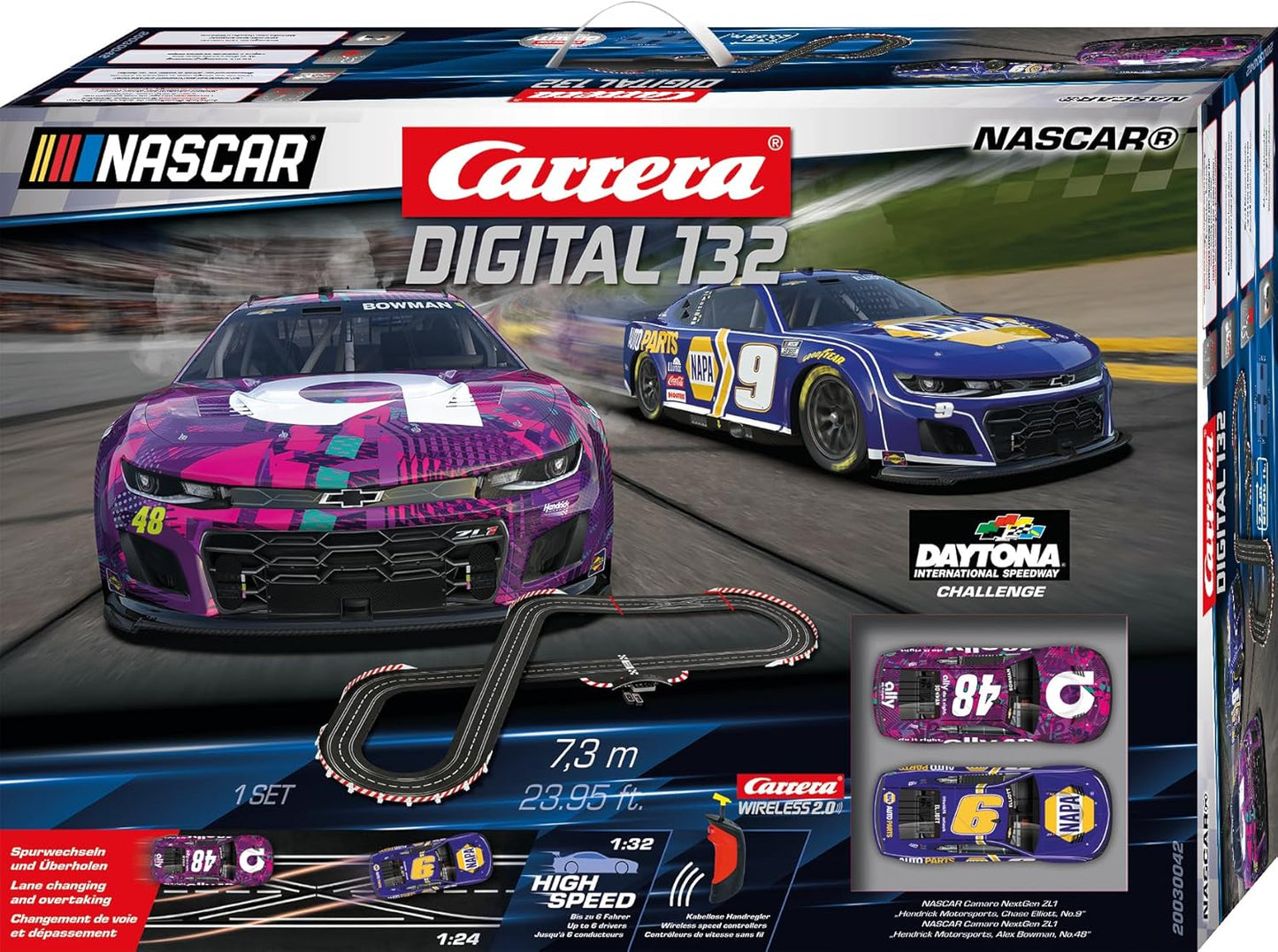 Carrera - 20030042 - Carrera Digital 132 | NASCAR Race Track Set | Carrera Track and Licensed Slot Cars | Up to 6 Players | For Children from 8 Years and Adults