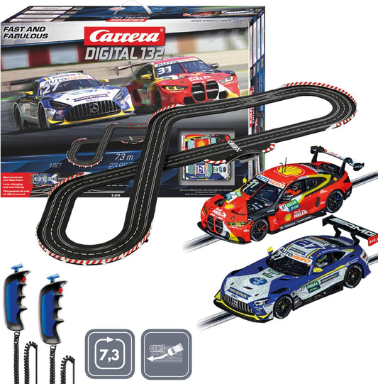 Carrera - 20030030 - Digital 132 I Racing I Set I Includes Mercedes AMG GT3 EVO & BMW M4 GT3 I Authentic DI Racing Pleasure I Easy Setup & Storage I Scale 1:32