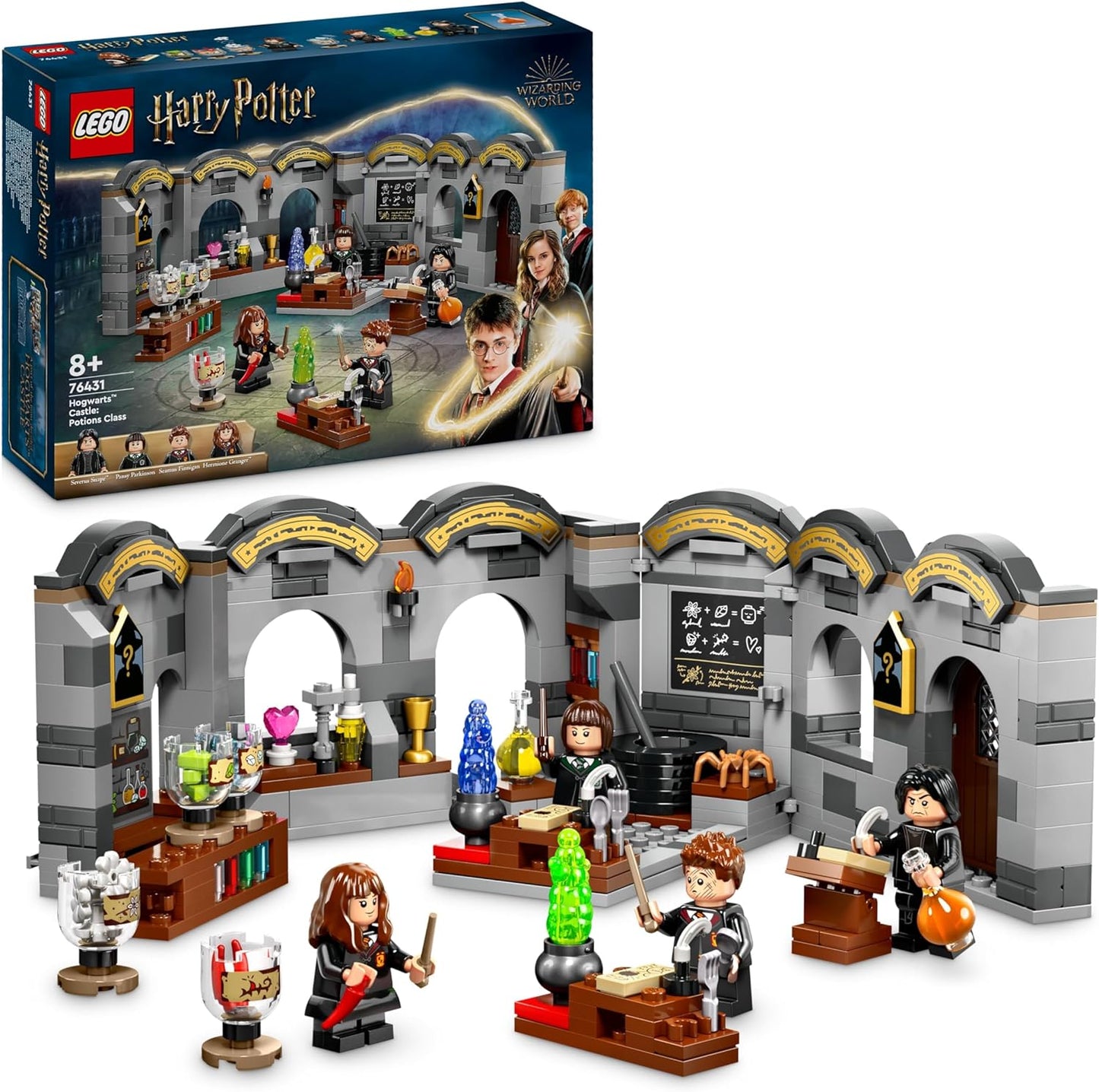 LEGO Harry Potter Hogwarts Castle Potion Lessons Fantasy Toy Buildable Classroom Gift Idea for Boys, Girls and All Fans with Hermione Granger and Severus Snape 76431