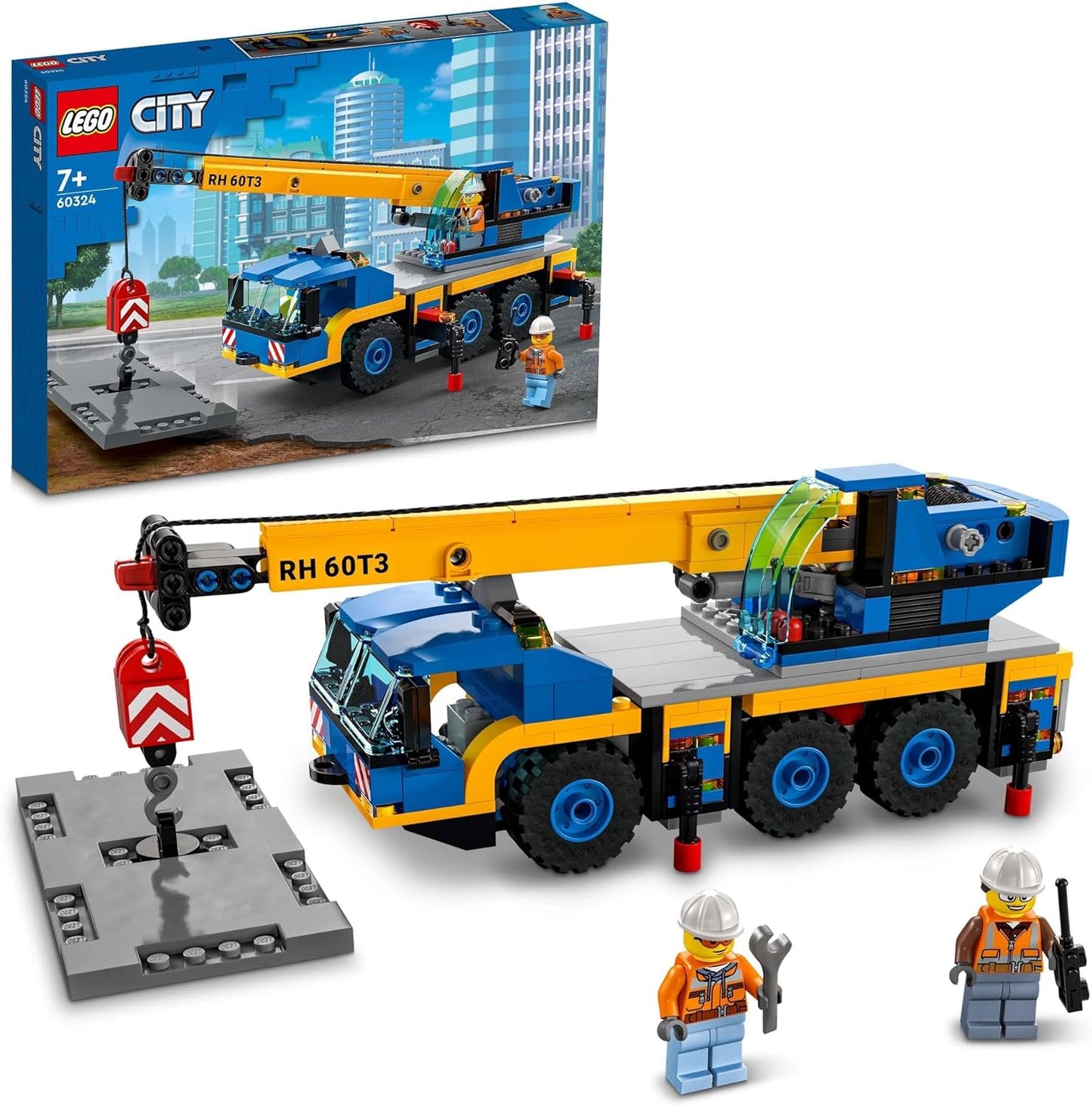 LEGO 60324 City Off-Road Crane, Mobile Crane, Truck Toy, Children's Toy for Boys and Girls from 7 Years, Construction Vehicle Construction Kit