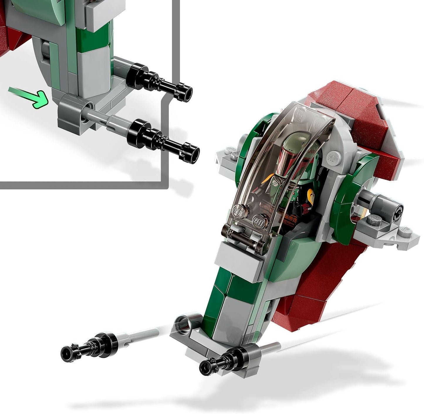 LEGO 75344 Star Wars Boba Fetts Starship Microfighter Set, Mandalorian Model, Buildable Toy with Flick Shooter and Adjustable Wings