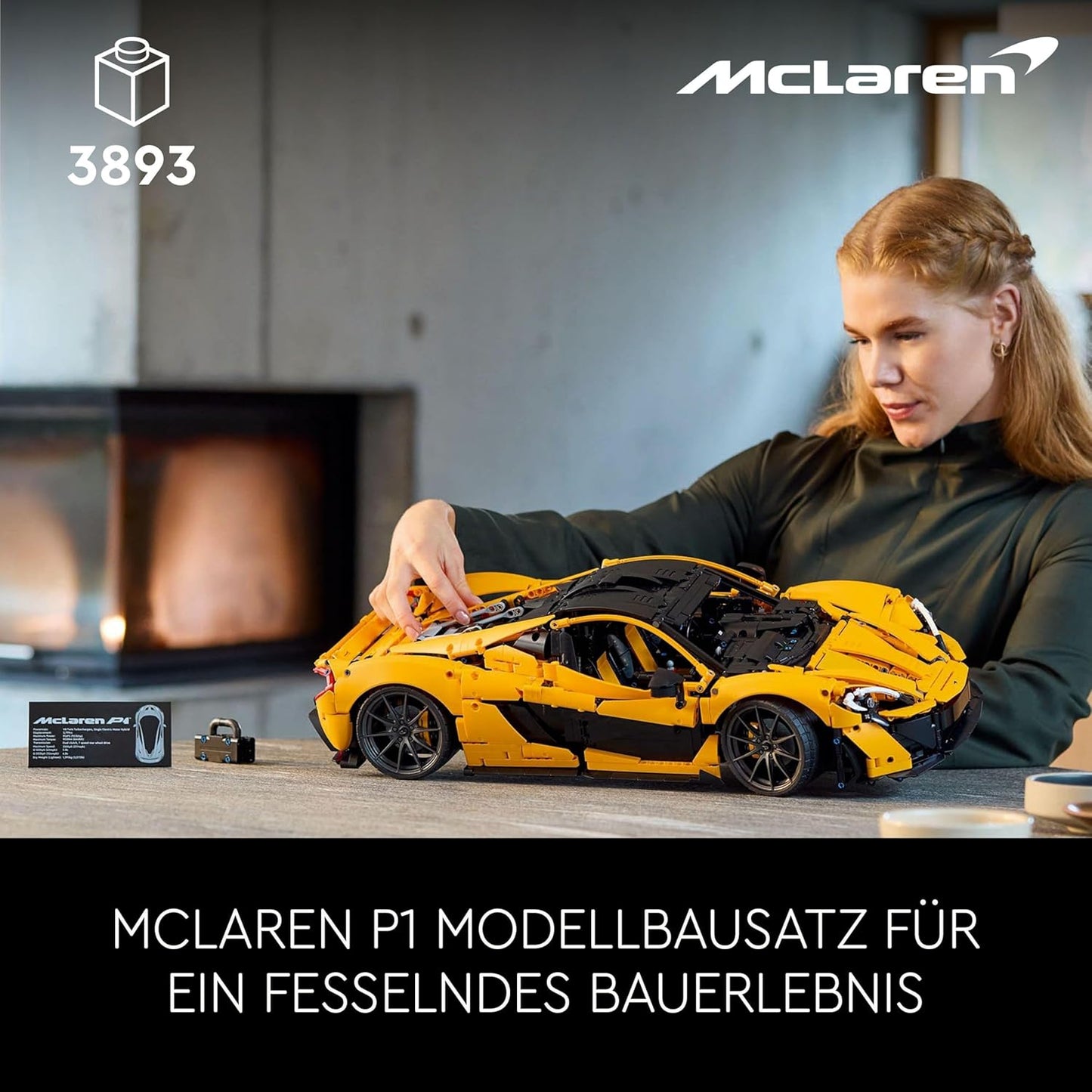 LEGO Technic McLaren P1 Super Sports Car Set for Adults, Gift for Car Fans, Scale Collectible with V8 Piston Engine and 7-Speed Transmission, Model Car, Toy Car Set 42172