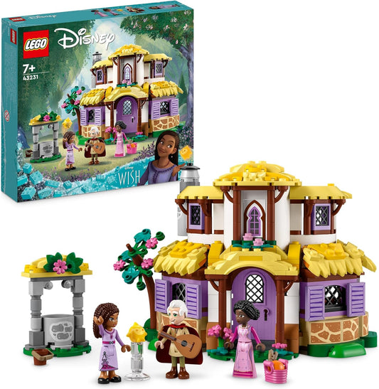 LEGO 43231 Disney Wish Asha's House Set, Opening Toy Dollhouse from the Wish Movie with Asha, Sakina and Sabino Mini Dolls and Star Figure, Kids, Girls and Boys