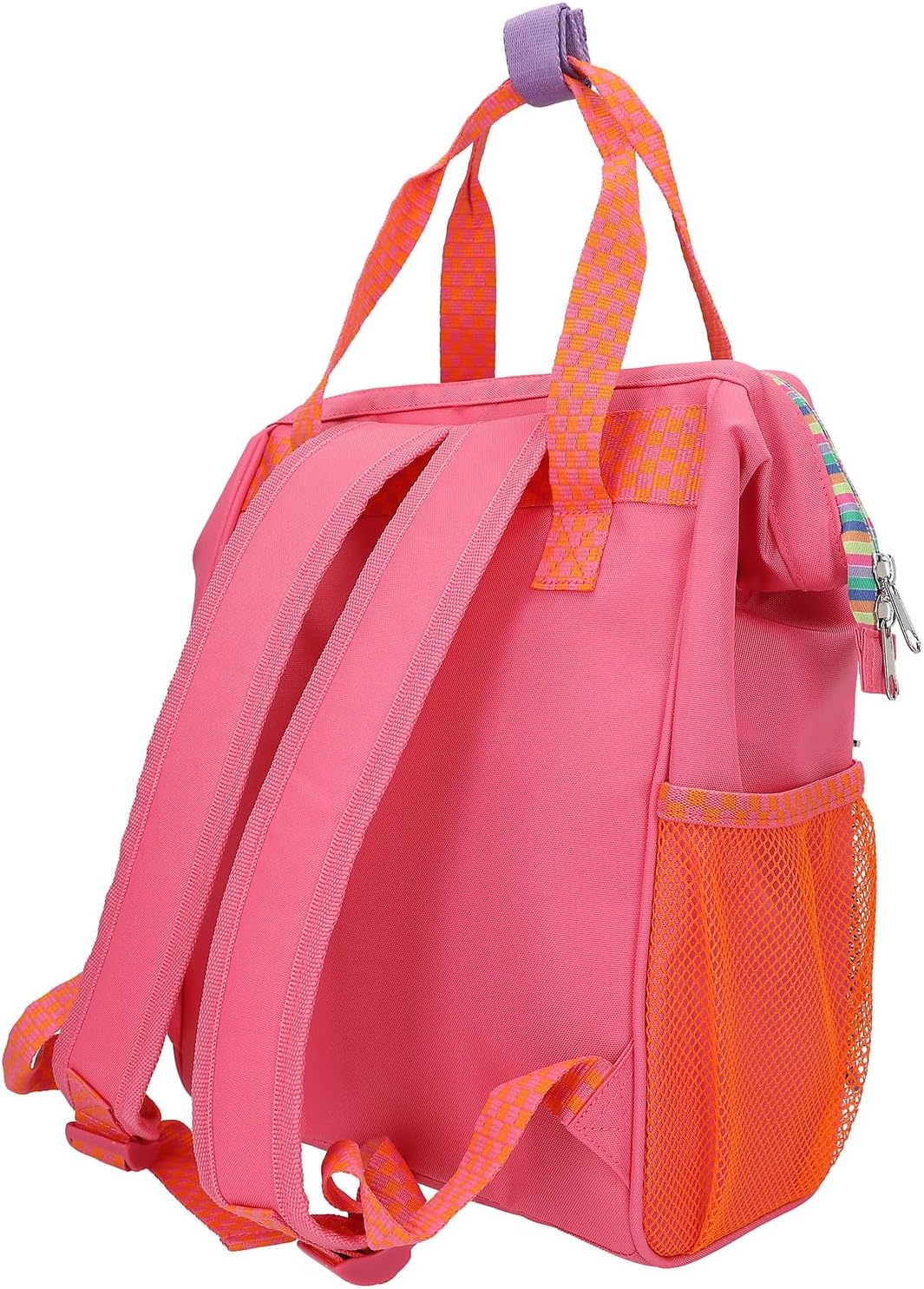 Depesche 12911 TOPModel Joy Backpack in Pink and Orange, with Model Motif and Colourful Details, Bag with Adjustable Straps