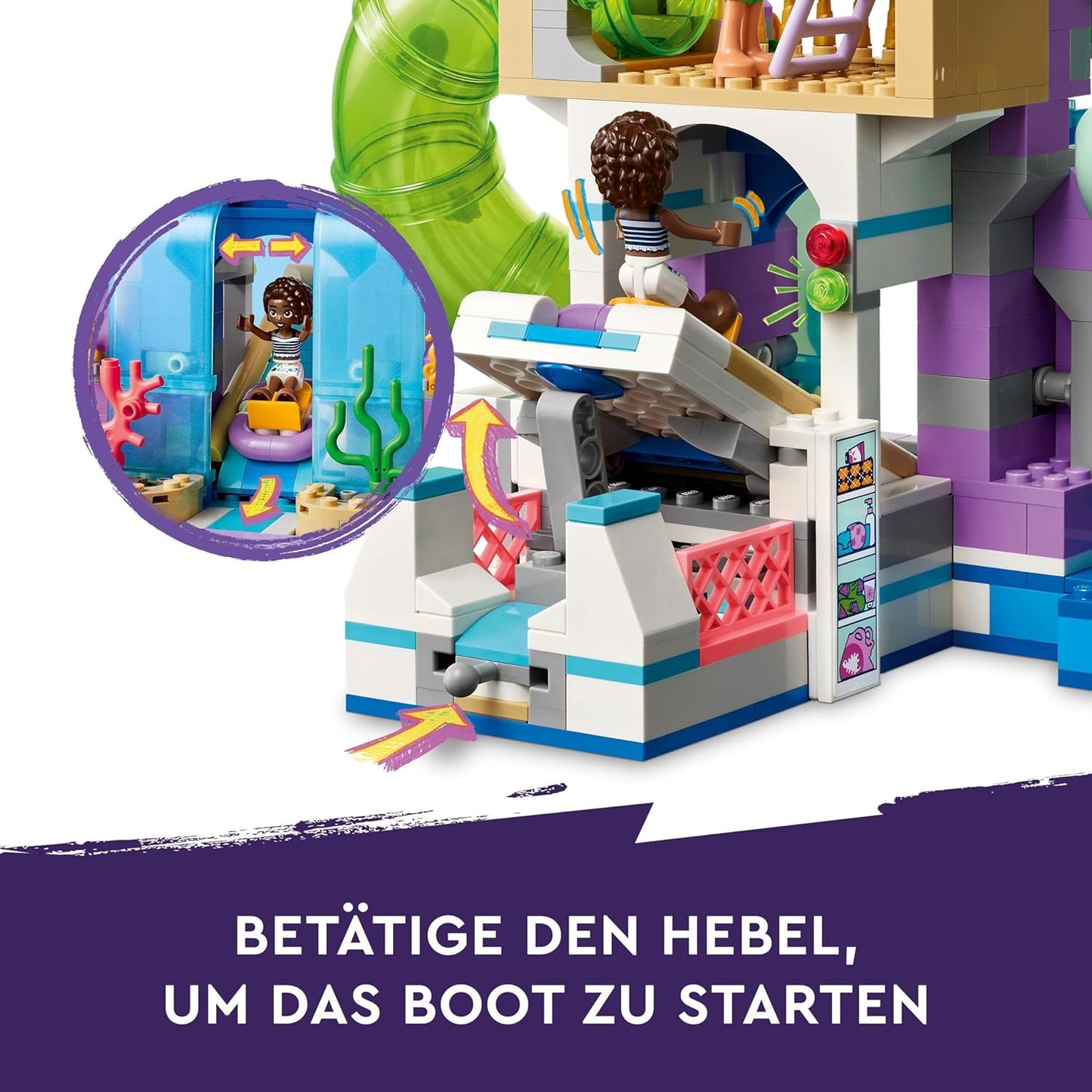 LEGO Friends Heartlake City Water Park, Outdoor Playset for Girls and Boys from 8 Years, Creative Play Experience with 3 Toy Figures, Micro Toy Figure, 3 Slides and Whirlpool 42630