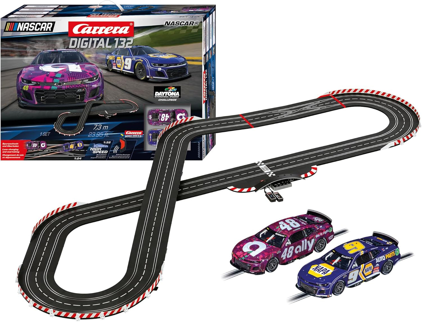 Carrera - 20030042 - Carrera Digital 132 | NASCAR Race Track Set | Carrera Track and Licensed Slot Cars | Up to 6 Players | For Children from 8 Years and Adults