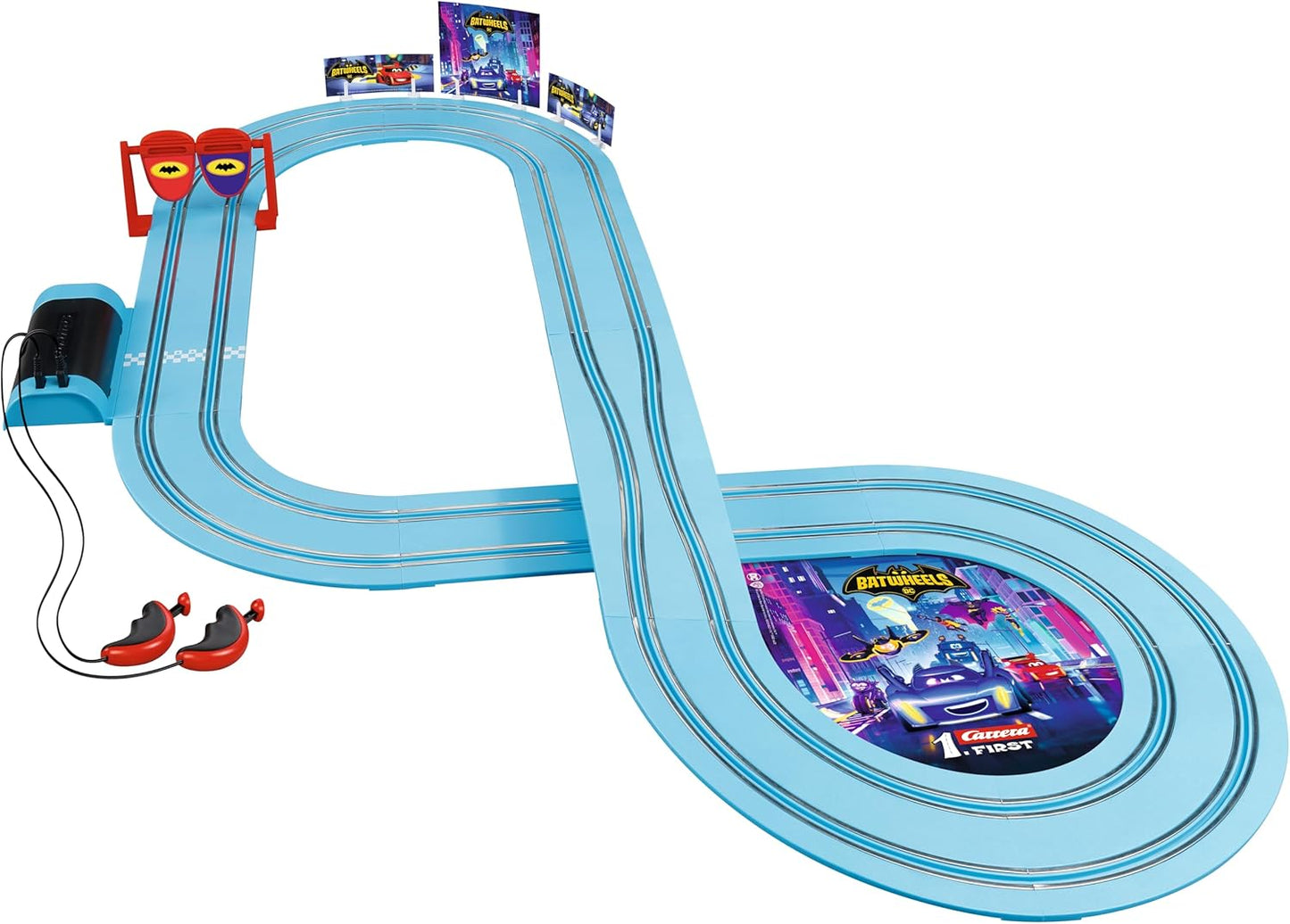 Carrera - 20063048 - Carrera First I DC Batwheels Ready to Roll 2.9 Race Track Set I Car for Racetrack | Racetracks and Licensed Slot Cars | Up to 2 Players | For Children from 3 Years and Adults