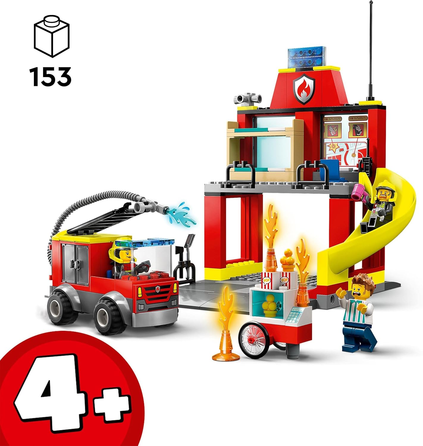 LEGO City 60375 Fire Station and Fire Engine, Fire Brigade, Educational Toy for Children Aged 4 Years and Above, Gift for Boys and Girls