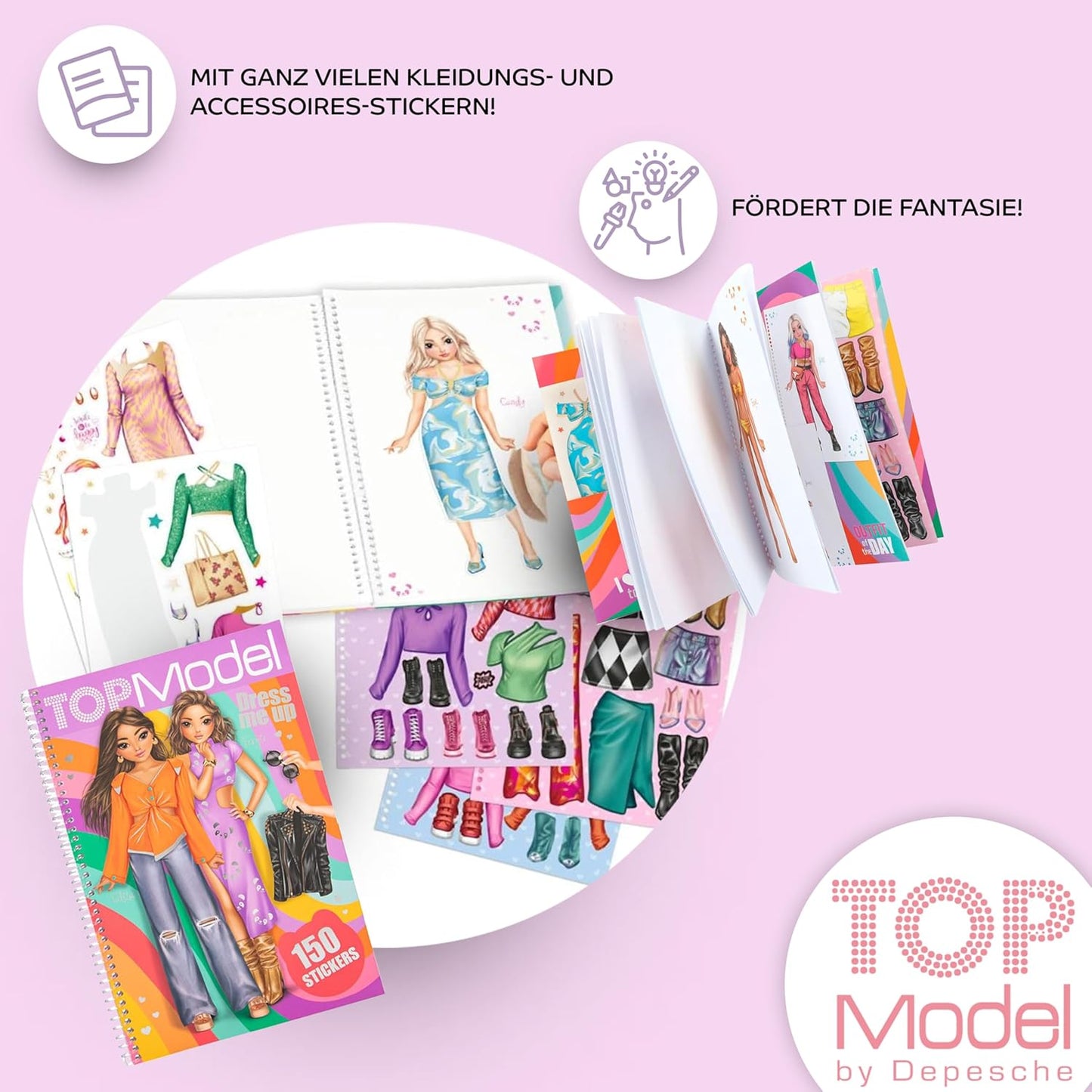 TOPModel Colouring Book "Fairy Love" + "Cut Out" - Creative Colouring Book for Children with Magical Fairy Motifs and Craft Templates