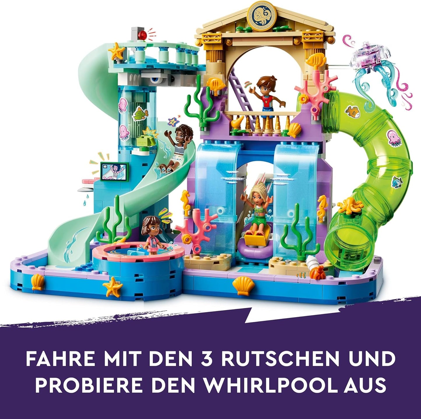 LEGO Friends Heartlake City Water Park, Outdoor Playset for Girls and Boys from 8 Years, Creative Play Experience with 3 Toy Figures, Micro Toy Figure, 3 Slides and Whirlpool 42630