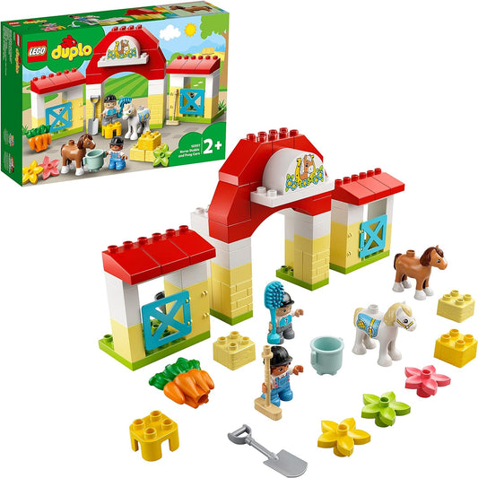 LEGO Duplo 10951 Horse Stable and Pony Care, Toddler Toy from 2 Years, Farm Play Set with Horse and Rider Figures