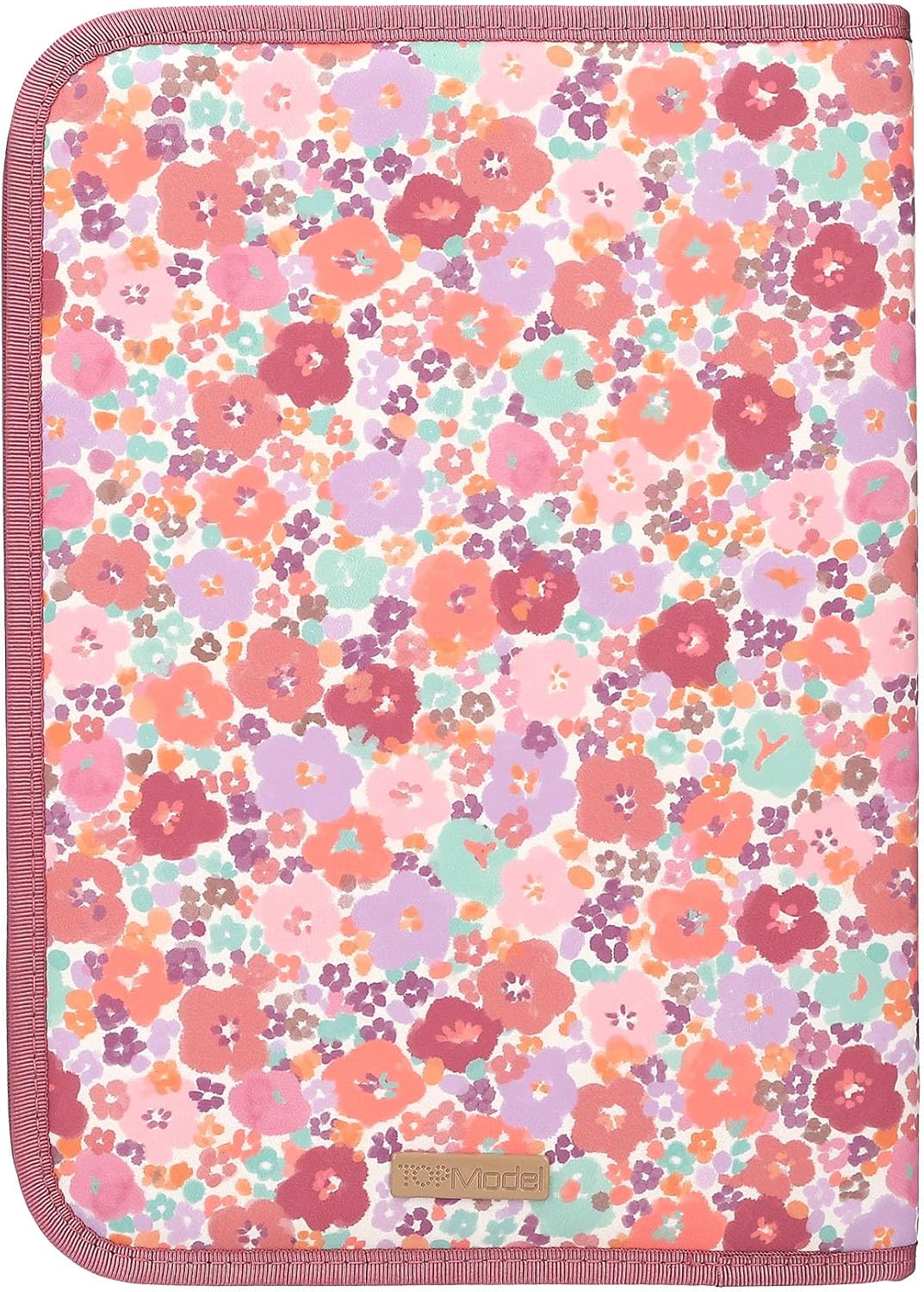 Depesche 13056 TOPModel Floral-Filled Pencil Case in Dark Pink, with Model Motif, Glitter and Flower Pattern, Pencil Case with Colouring Pencils, Ruler, Scissors and Much More, Multicoloured