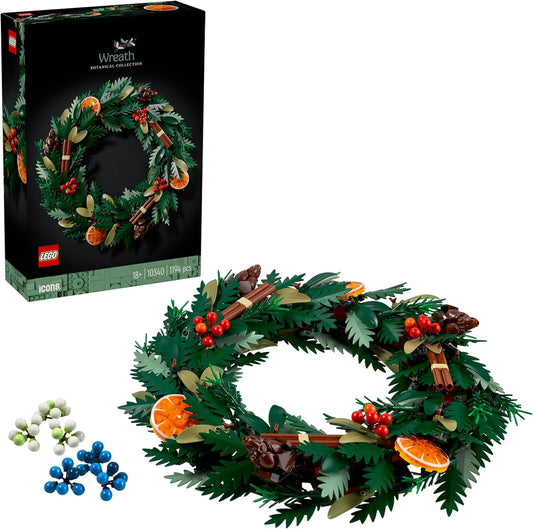 LEGO Icons 10340 Wreath Making Kit, Holiday Home Decor Kit (1194-Piece)