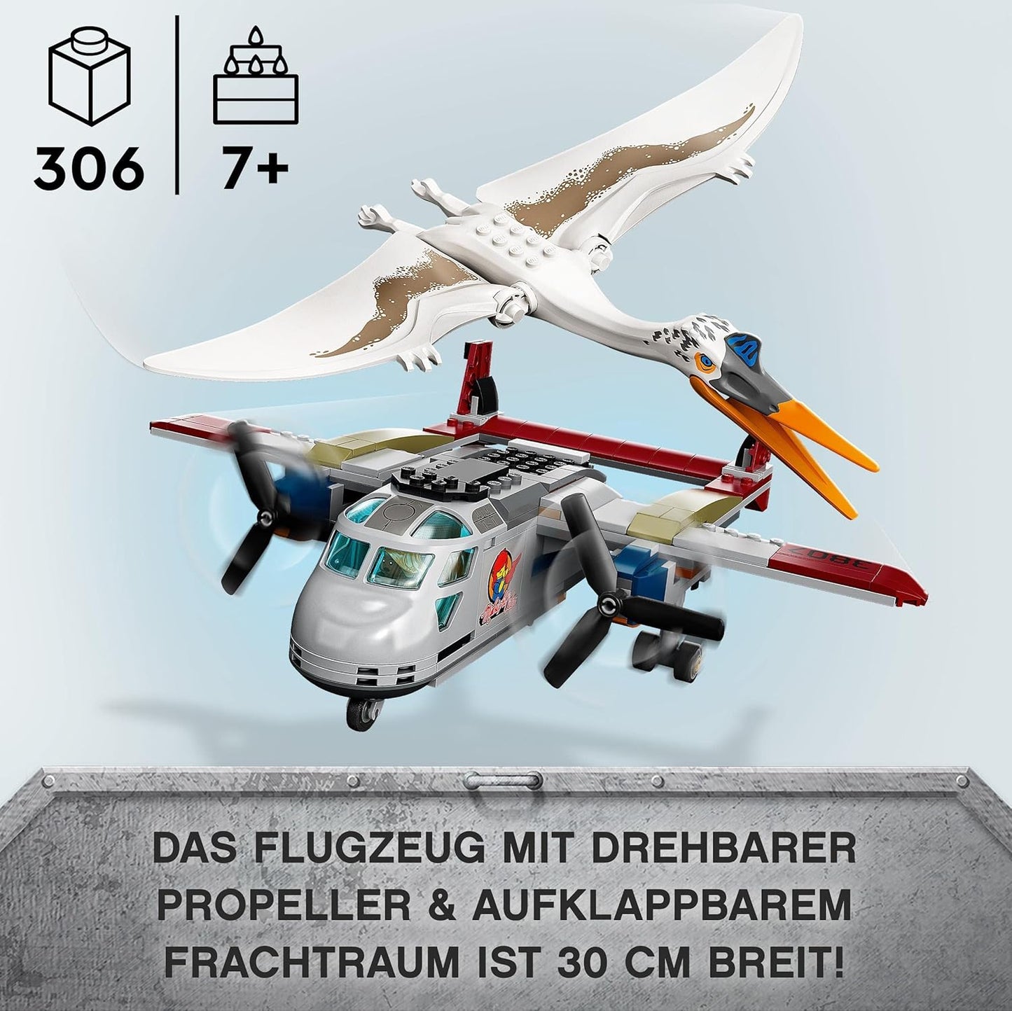 LEGO 76947 Jurassic World Quetzalcoatlus: Plane Raid, Dinosaur Toy with Figures, Gift for Children from 7 Years