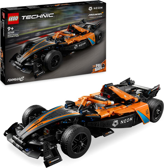 LEGO Technic 42169 NEOM McLaren Formula E Race Car, Racing Car Toy for Children of Ages 9+, for Boys and Girls, Model Vehicle Building Set, Decoration for Children's Room, Birthday Gift Idea