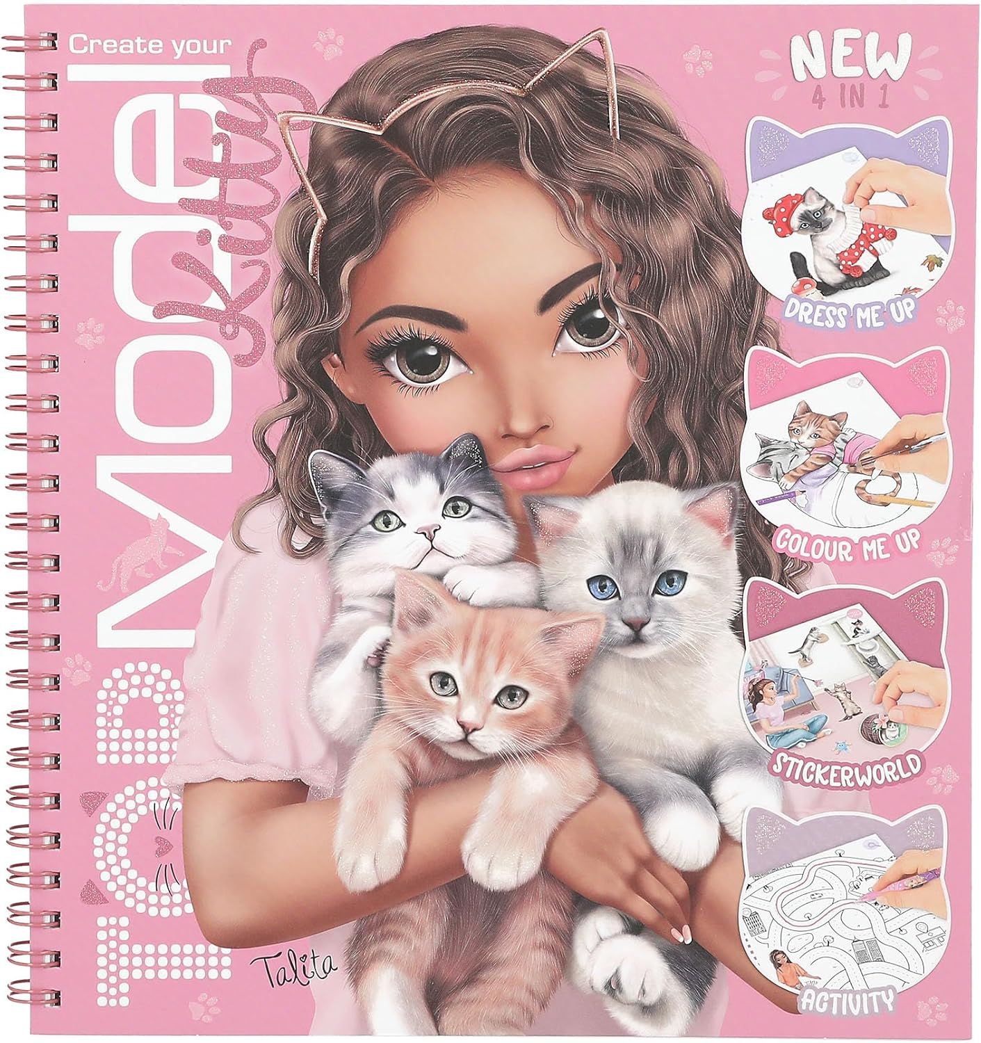 Βιβλίο ζωγραφικής Depesche TOPModel Create Your Kitty 13038 με 47 σελίδες για σχεδιασμό μοτίβων γάτας Περιλαμβάνει 5 φύλλα αυτοκόλλητων