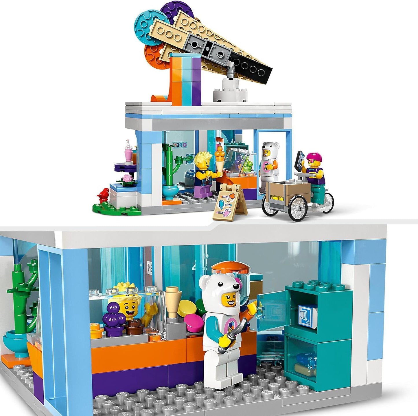 LEGO 60363 City Ice Cream Parlour, Toy Shop for Children from 6 Years, Set of 3 Mini Figures with Fun Accessories and a Cargo Bike, Birthday Gift for Boys and Girls