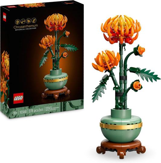 LEGO Icons Chrysanthemum, Creative Building Set for Adults, Easy-Care Toy Plant for Gifting, Flower Decoration from the Botany Collection, Relaxing Activity 10368