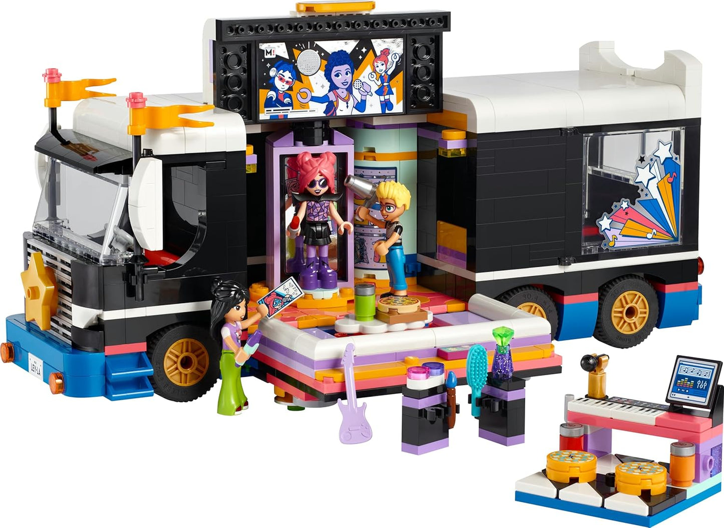 LEGO Friends Pop Star Tourbus, Music Set with Truck Toy and 4 Figures, Promotes Social-Emotional Development, Birthday Gift for Girls and Boys from 8 Years 42619