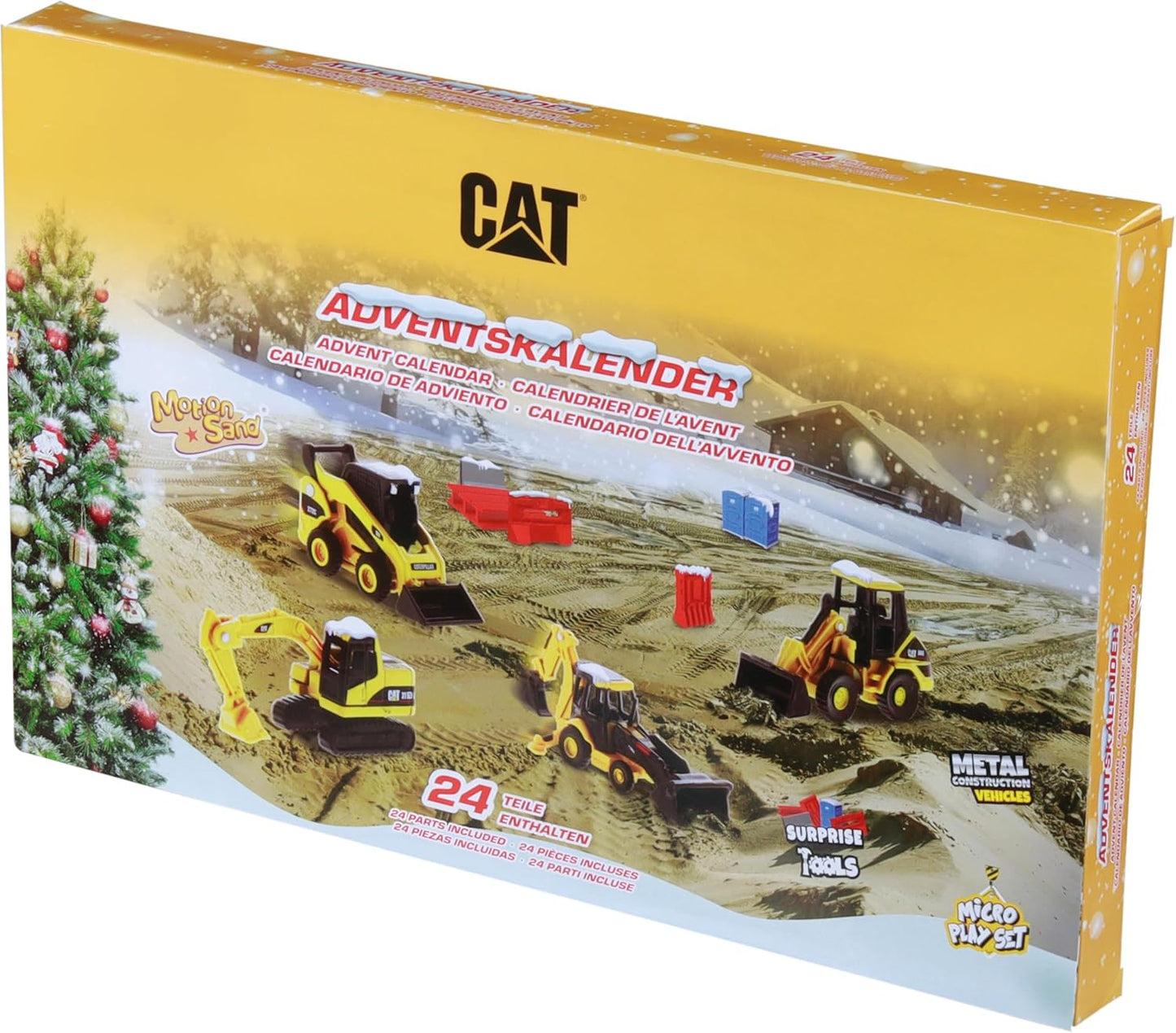 Carrera - 37085970 - Carrera RC Advent Calendar, Original CAT Licence, Metal Diecast Vehicles, Motion Sand, Accessories for Playing and Other Surprises, Anticipation for Construction Site Fans