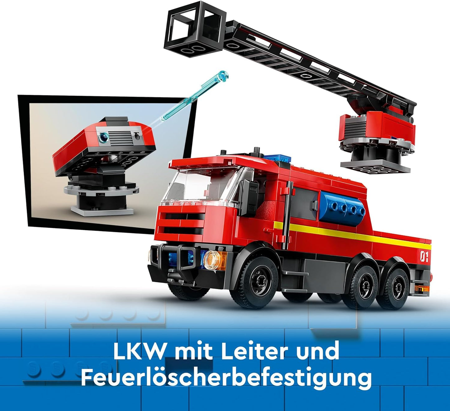 LEGO City Feuerwehrstation mit Drehleiterfahrzeug, Feuerwehr-Spielzeug mit Feuerwache und Feuerwehrauto, Geburtstagsgeschenk für Kinder ab 6 Jahren, Set mit Hund und 5 Minifiguren 60414