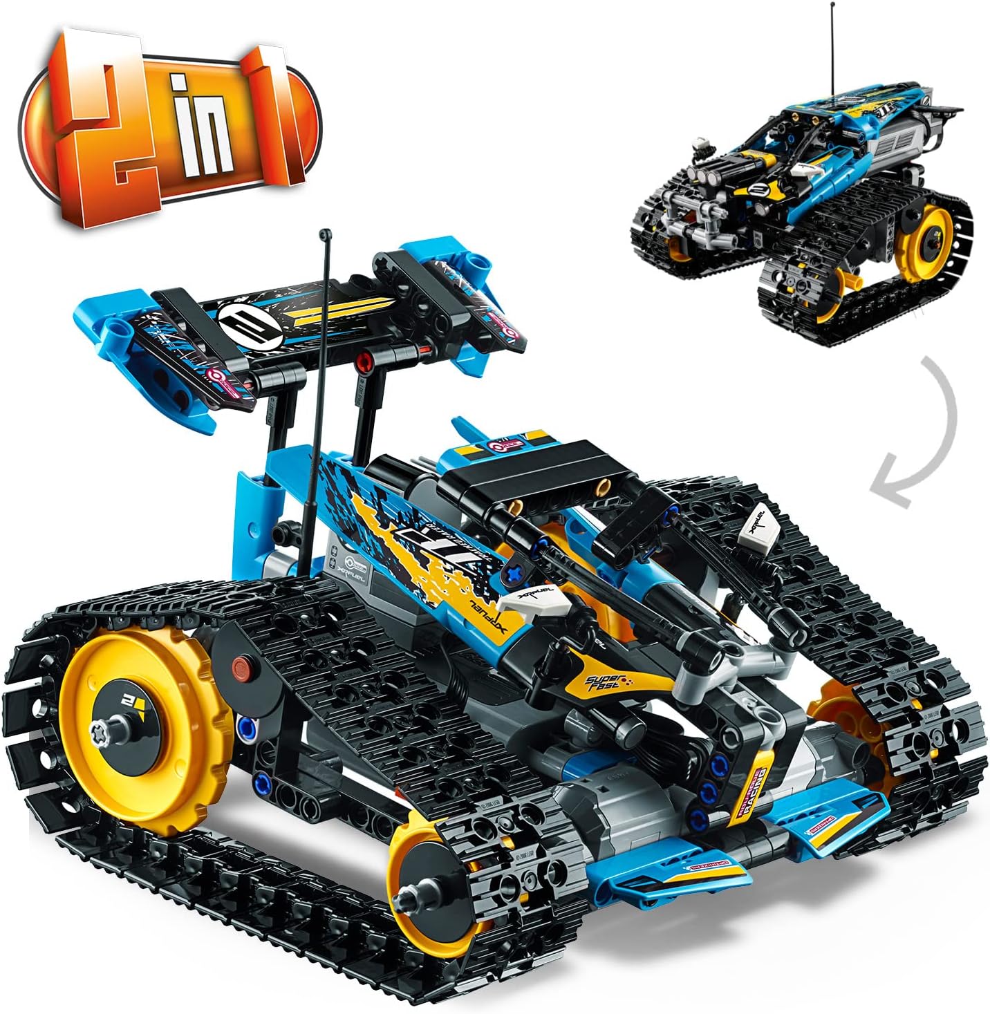 LEGO® Technic™ 42095 Remote-Controlled Stunt Racer Toy, Fully Motorised 2-in-1 Model Racer with Power Functions from the Race Car Collection