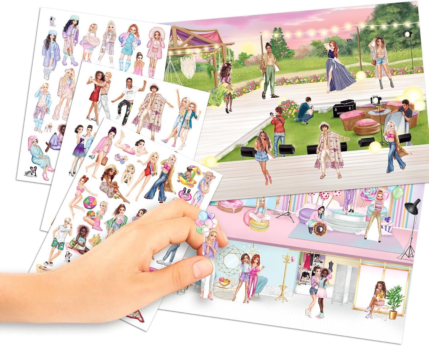 Depesche 12702 TOPModel Stickerworld Sticker Book with 20 Background Pages to Design Yourself Includes 138 Stickers