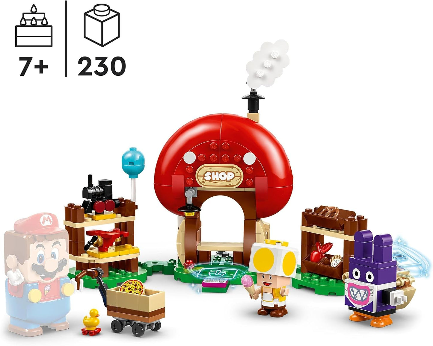 LEGO Super Mario Mopsie in Toads Shop - Expansion Set, Toy with 2 Figures to Build for Children, Fan Items, Collectable Set, Small Gift for Gamers, Boys and Girls, from 7 Years, 71429