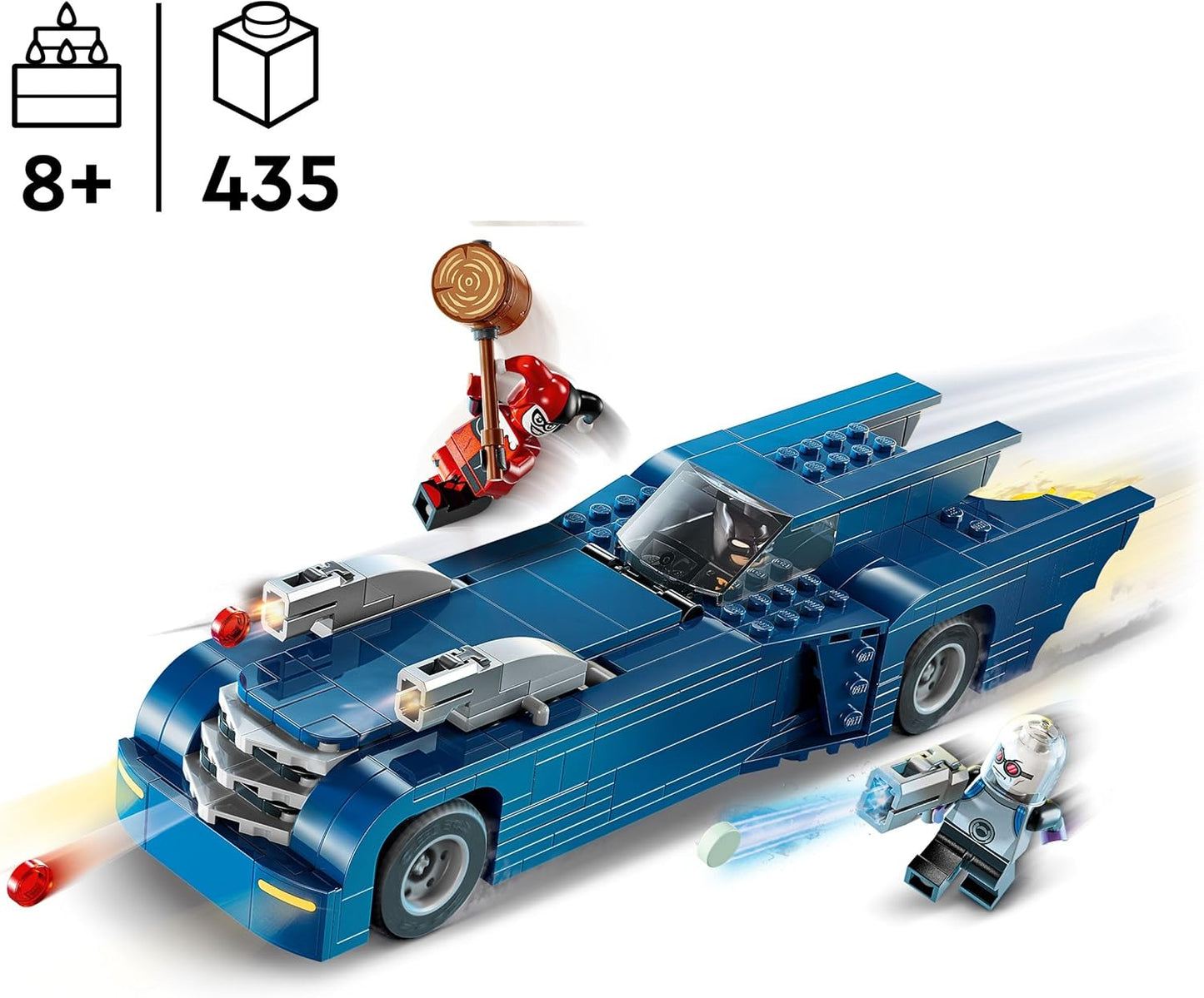 LEGO DC Batman: Batman in Batmobile vs. Harley Quinn and Mr. Freeze Toy Car from the Cartoon Series for Children, Gift for Boys and Girls from 8 Years 76274