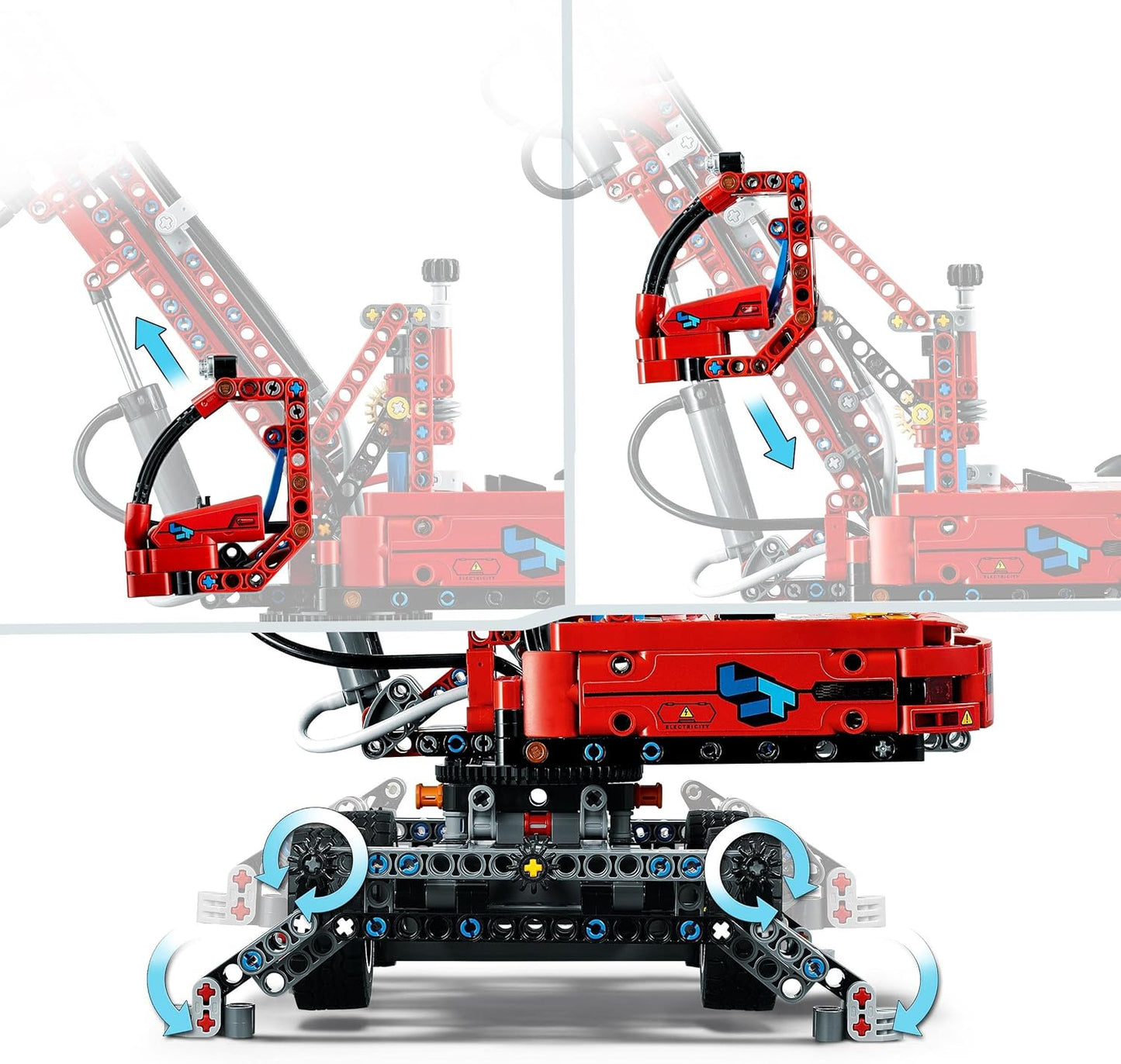 LEGO 42144 Technic Umschlagbagger Modellbausatz, Mechanisches Lernspielzeug, manuelle und pneumatische Funktionen, Baufahrzeug, Kran-Spielzeug für Kinder ab 10 Jahren