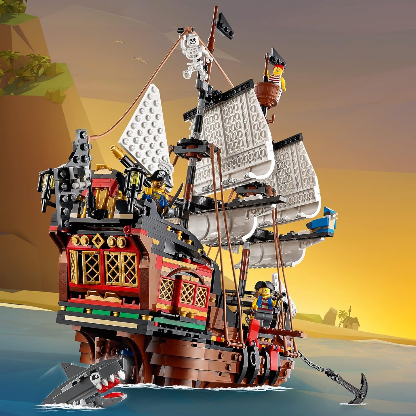 Lego 31109 Creator 3-in-1 Toy Set Pirate Ship, Inn and Skull Island