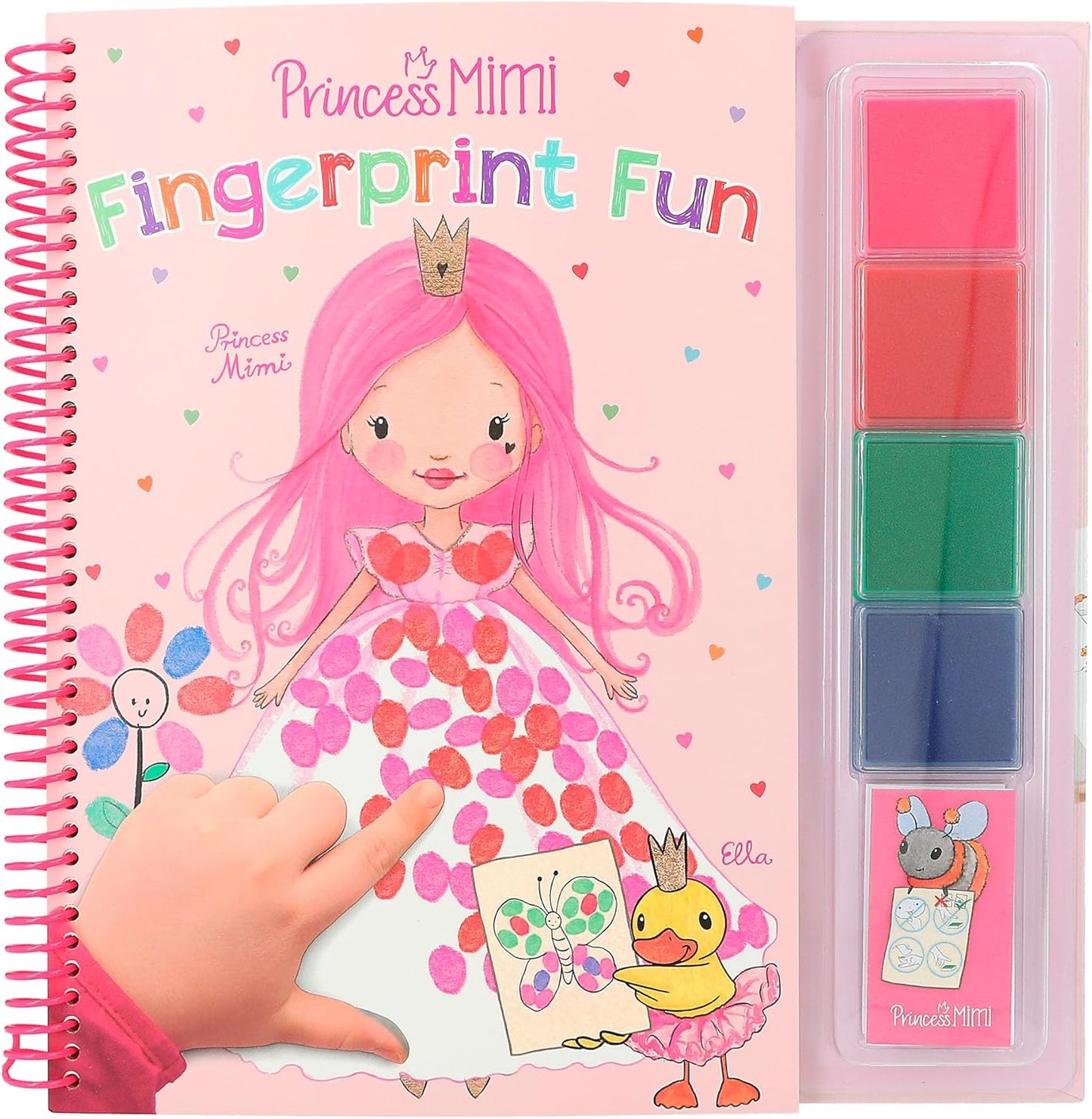 Depesche 12105 Princess Mimi Fingerprint Fun Colouring Book with 4 Ink Pads for Colouring with Your Fingers