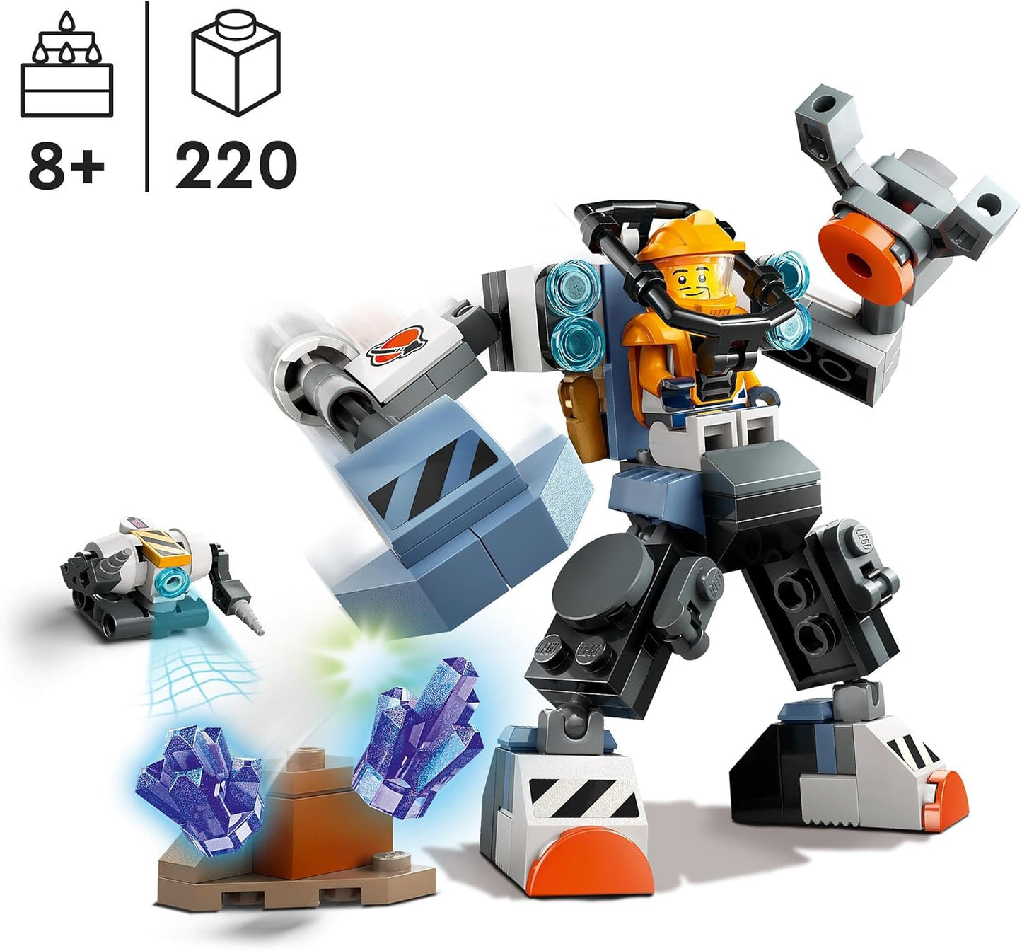 LEGO City Space Mech, Robot Construction Kit for Children from 6 Years, Set with Action Figure Toy and Pilot Figure, Gift for Boys and Girls 60428