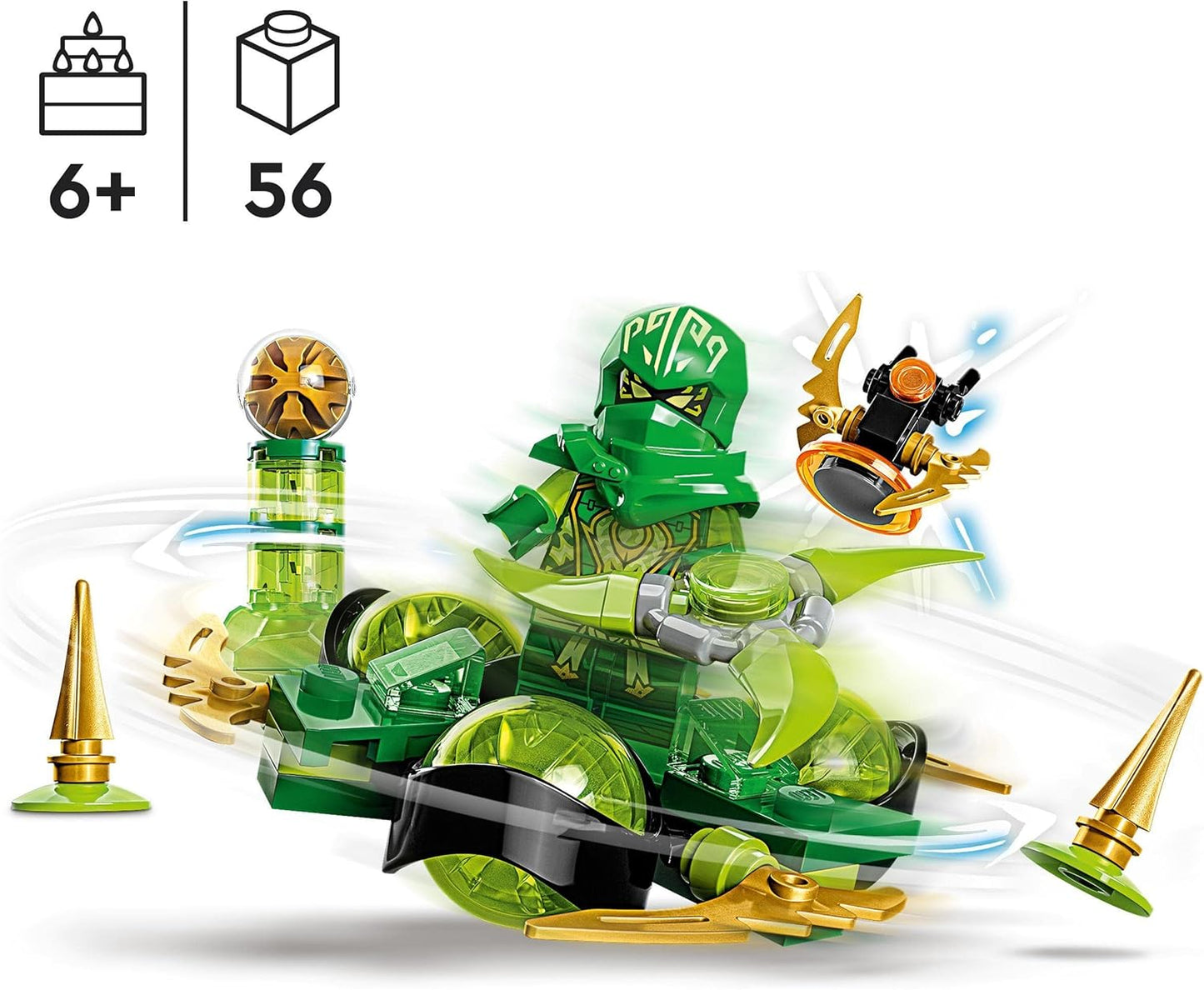 LEGO 71779 Ninjago Lloyds Dragon Power Spinjitzu Spin Toy, Spinner with Art Pieces, Lloyd Collectable Mini Figure, Small Gift for Children from 6 Years