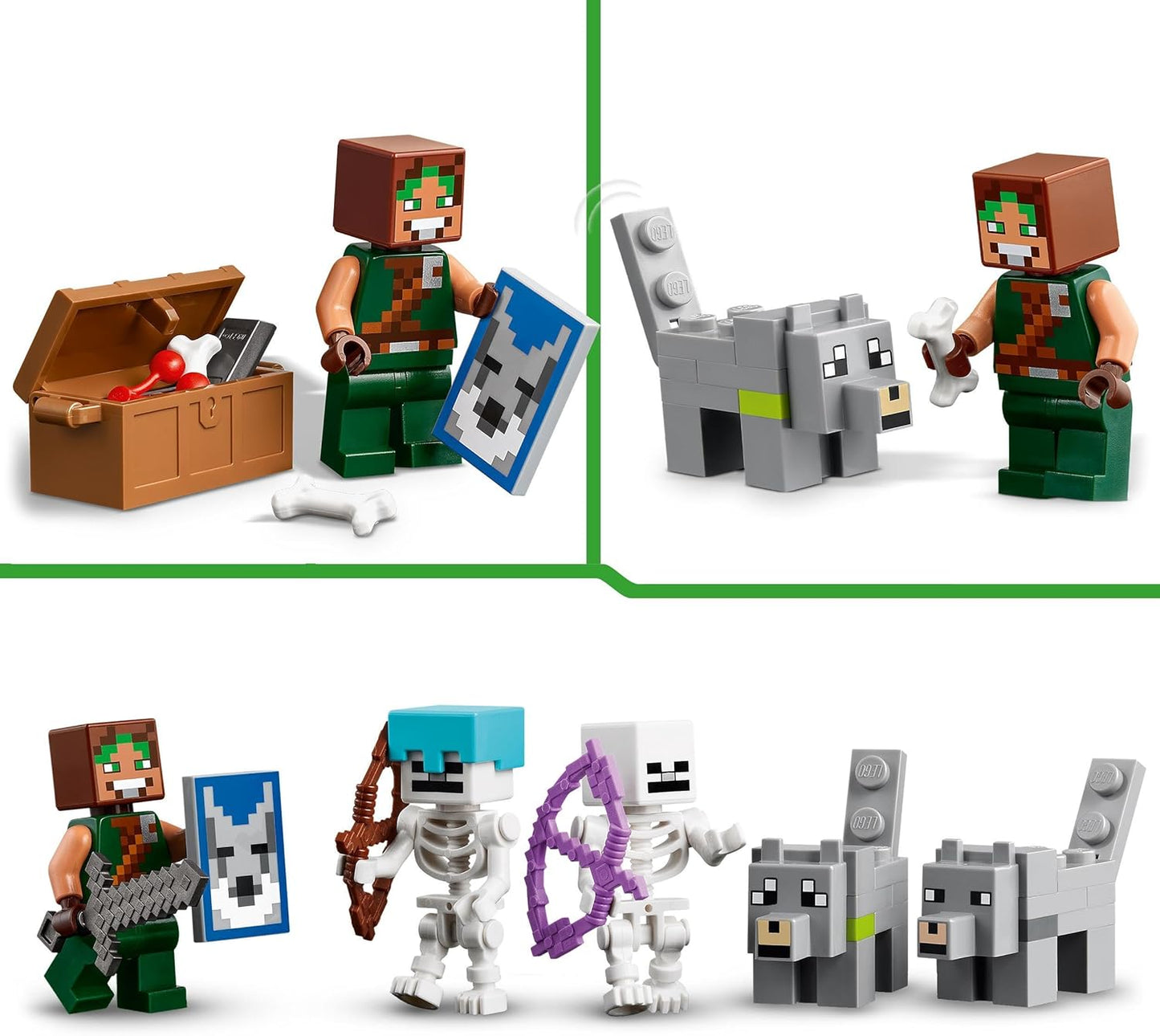 LEGO Minecraft The Wolf Fortress, Action Playset with Skeletons and Fortress to Explore, Gift for Gamers, Boys and Girls from 8 Years, Construction Toy for Action Adventures, 21261