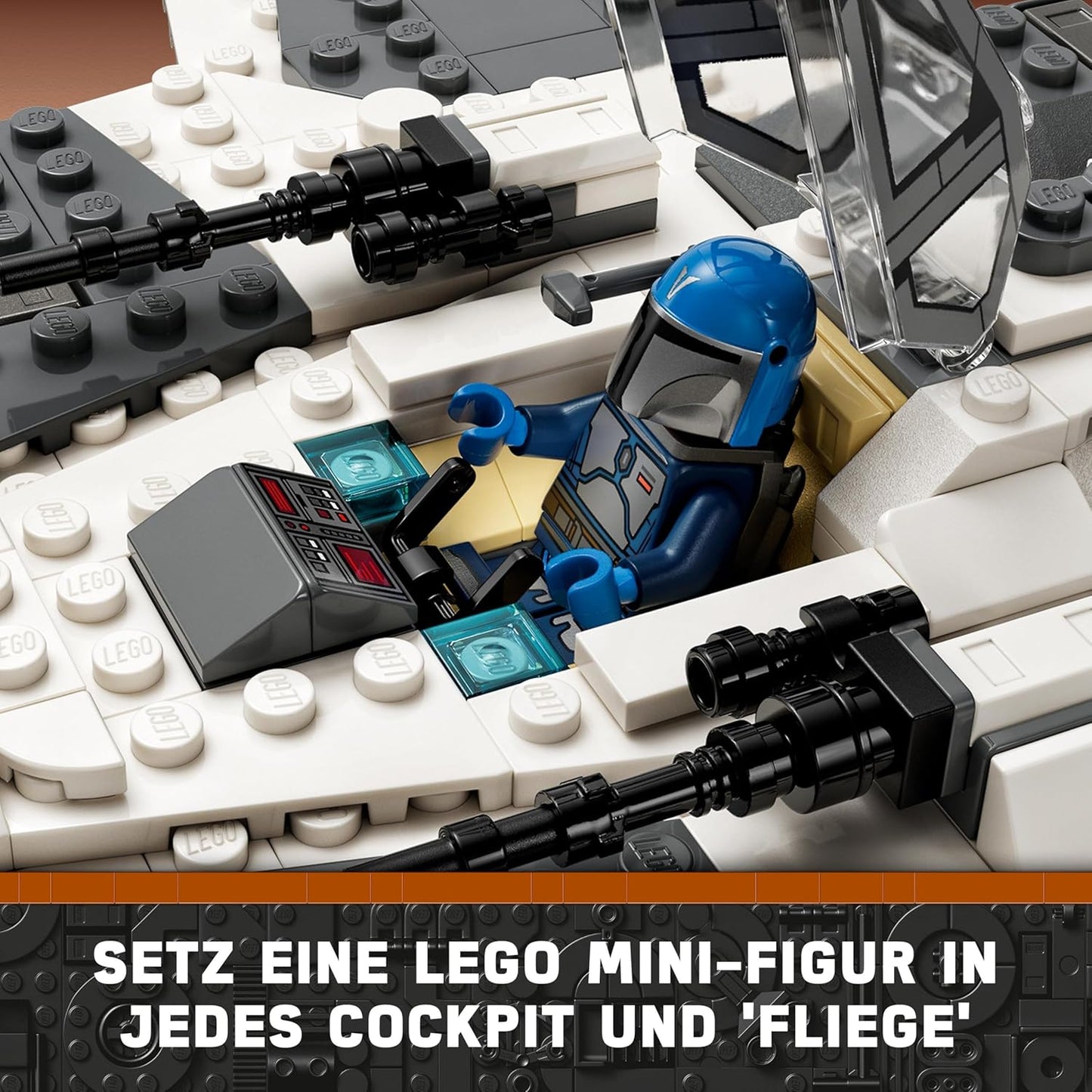 LEGO 75348 Star Wars Mandalorian Fang Fighter vs. TIE Interceptor Set, Starfighter Building Toy for Children with 3 Mini Figures, Droid and Dark Sword