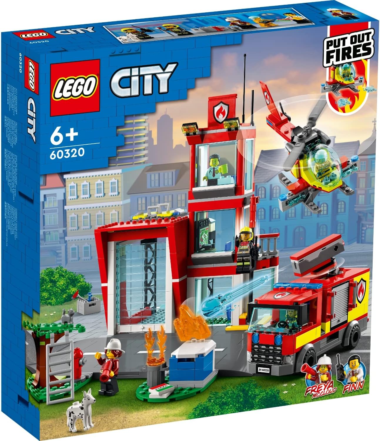 LEGO 60320 City Fire Station, Fire Station Toy for Children from 6 Years with Garage, Fire Engine and Helicopter, Fire Station Toy for Boys and Girls